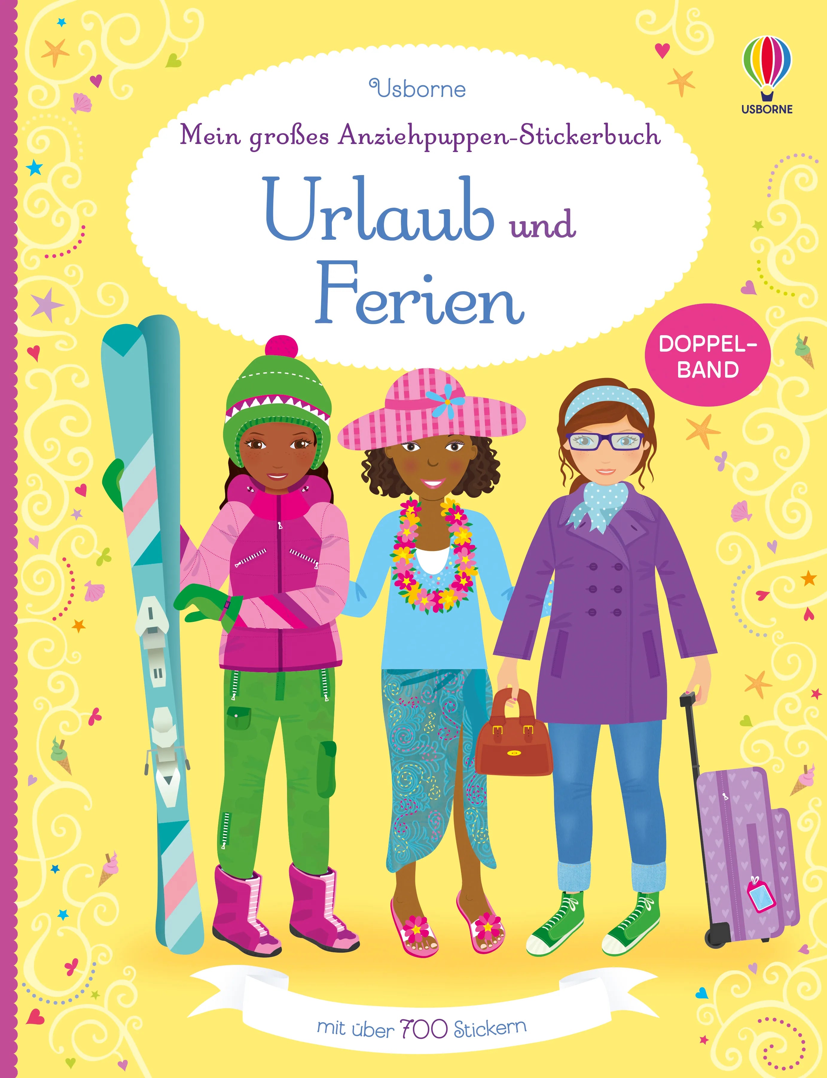 Buchcover von 'Mein großes Anziehpuppen-Stickerbuch: Urlaub und Ferien' - Taschenbuch von Fiona Watt
