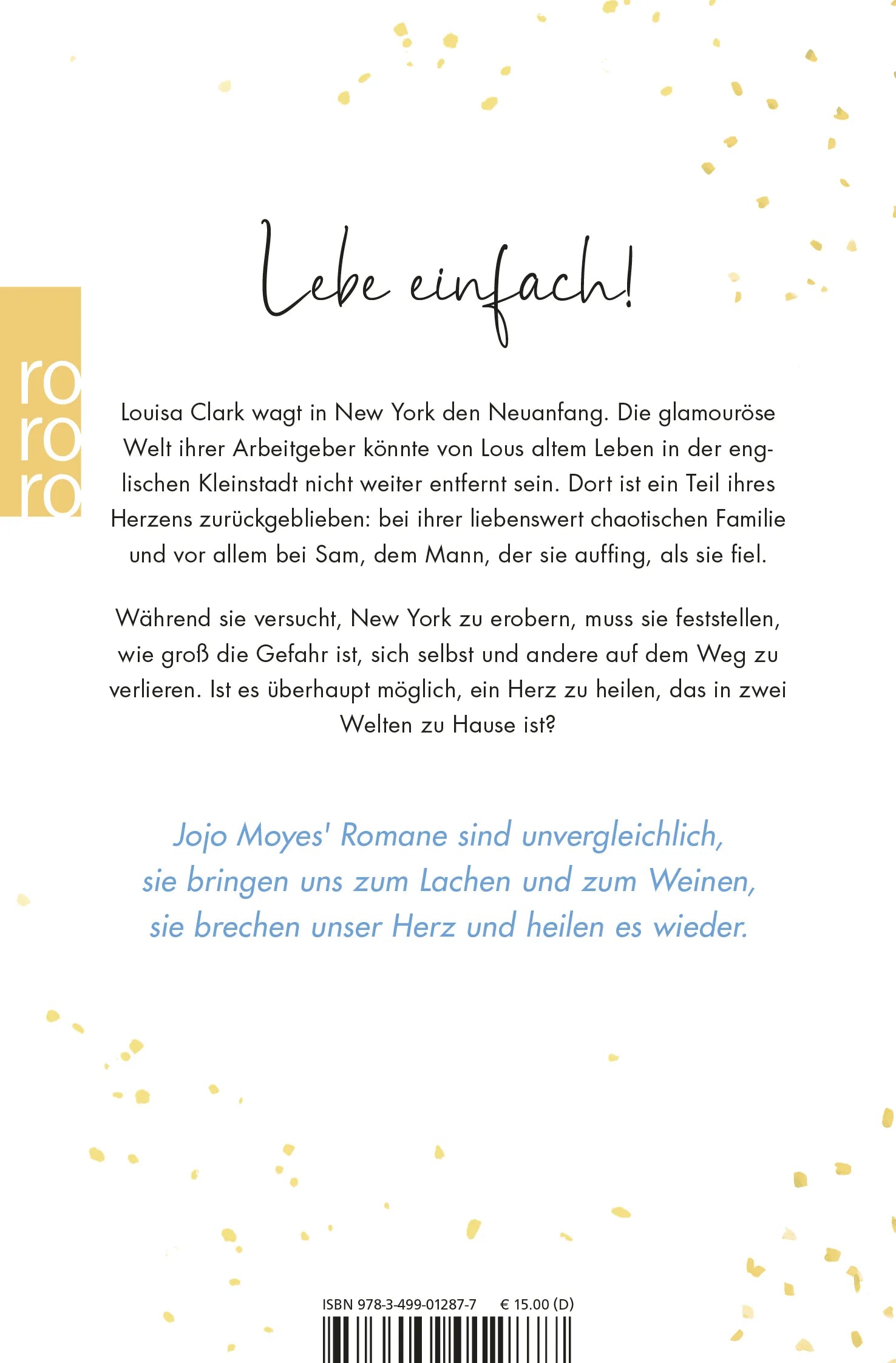 Buchrückseite von 'Mein Herz in zwei Welten' mit Klappentext - Taschenbuch