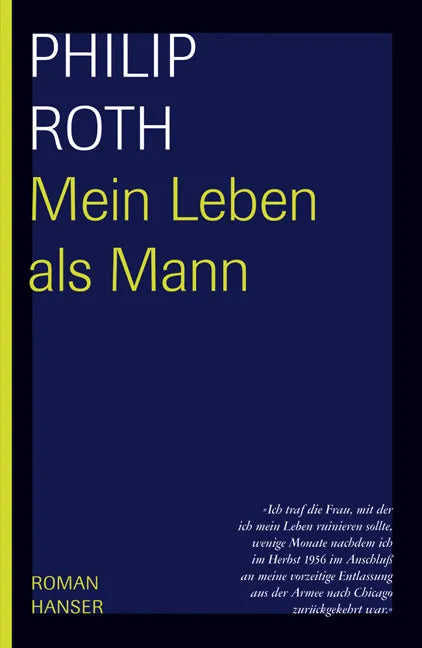 Buchcover von 'Mein Leben als Mann' - Gebundene Ausgabe von Philip Roth