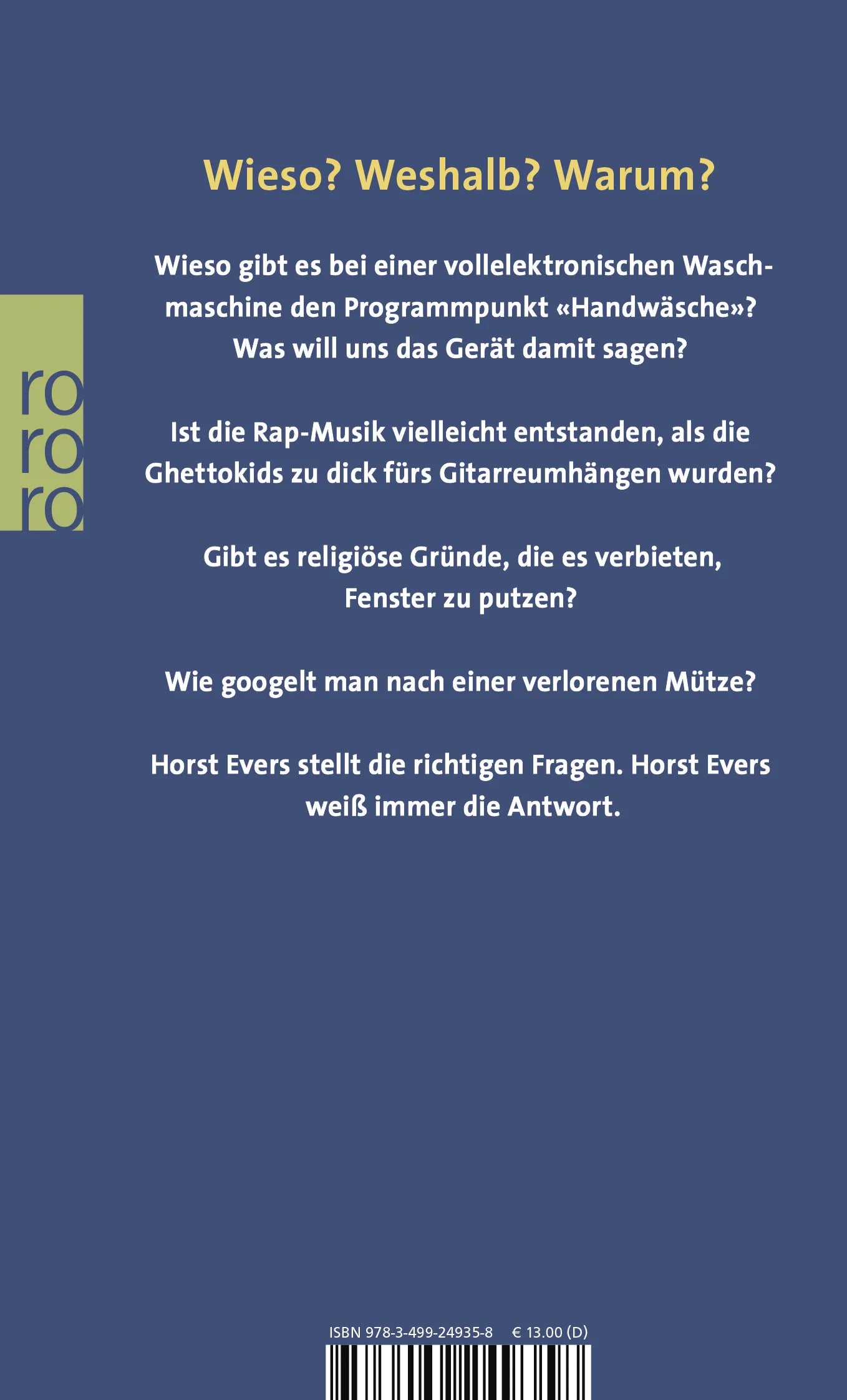 Buchrückseite von 'Mein Leben als Suchmaschine' mit Klappentext - Taschenbuch