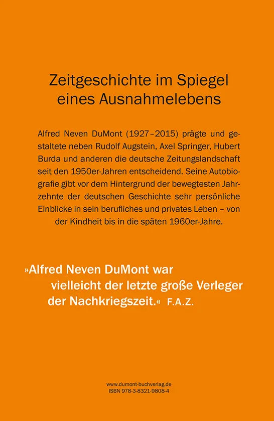 Buchrückseite von 'Mein Leben' mit Klappentext - Gebundene Ausgabe