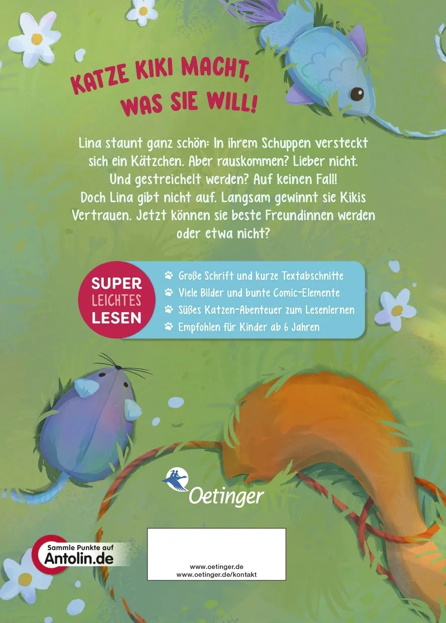 Buchrückseite von 'Mein supersüßes Haustier. Kiki zieht ein' mit Klappentext - Gebundene Ausgabe