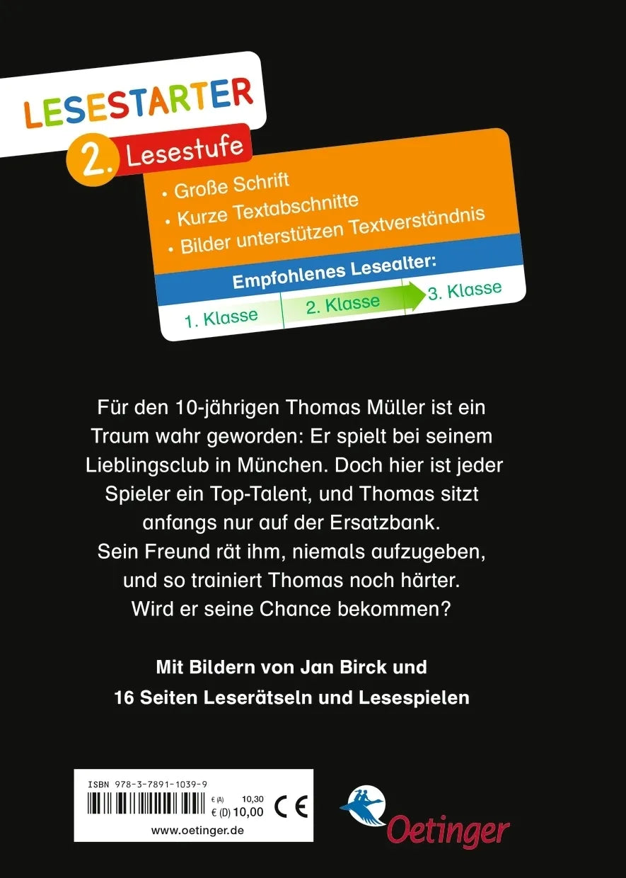 Buchrückseite von 'Mein Weg in die Startelf' mit Klappentext - Gebundene Ausgabe