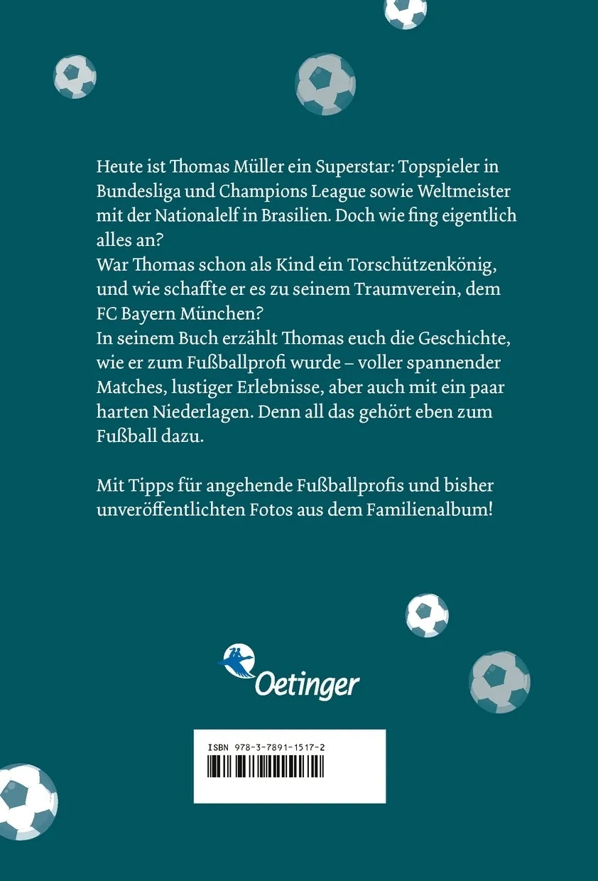 Buchrückseite von 'Mein Weg zum Fußballprofi' mit Klappentext - Gebundene Ausgabe