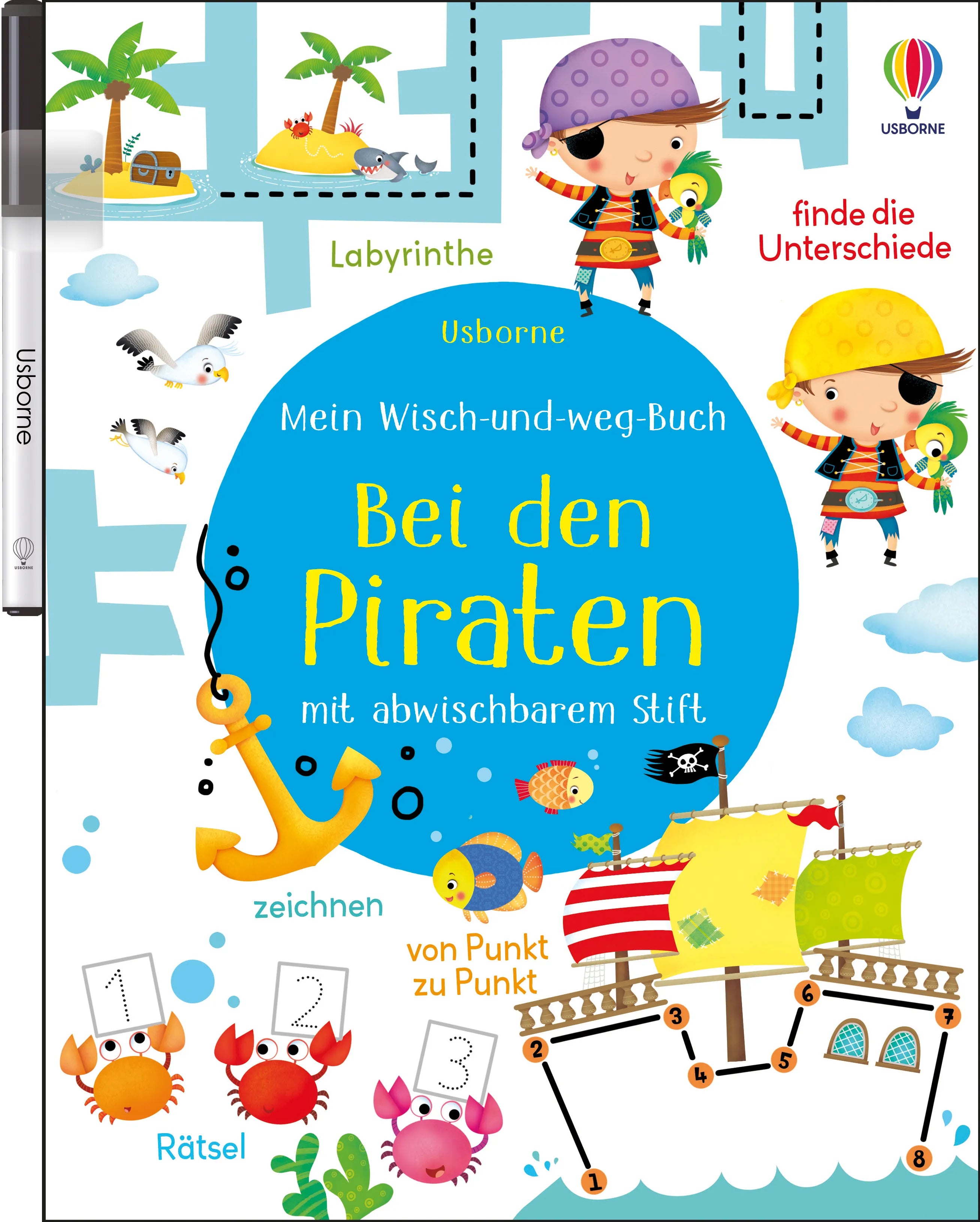 Buchcover von 'Mein Wisch-und-weg-Buch: Bei den Piraten' - Taschenbuch von Kirsteen Robson