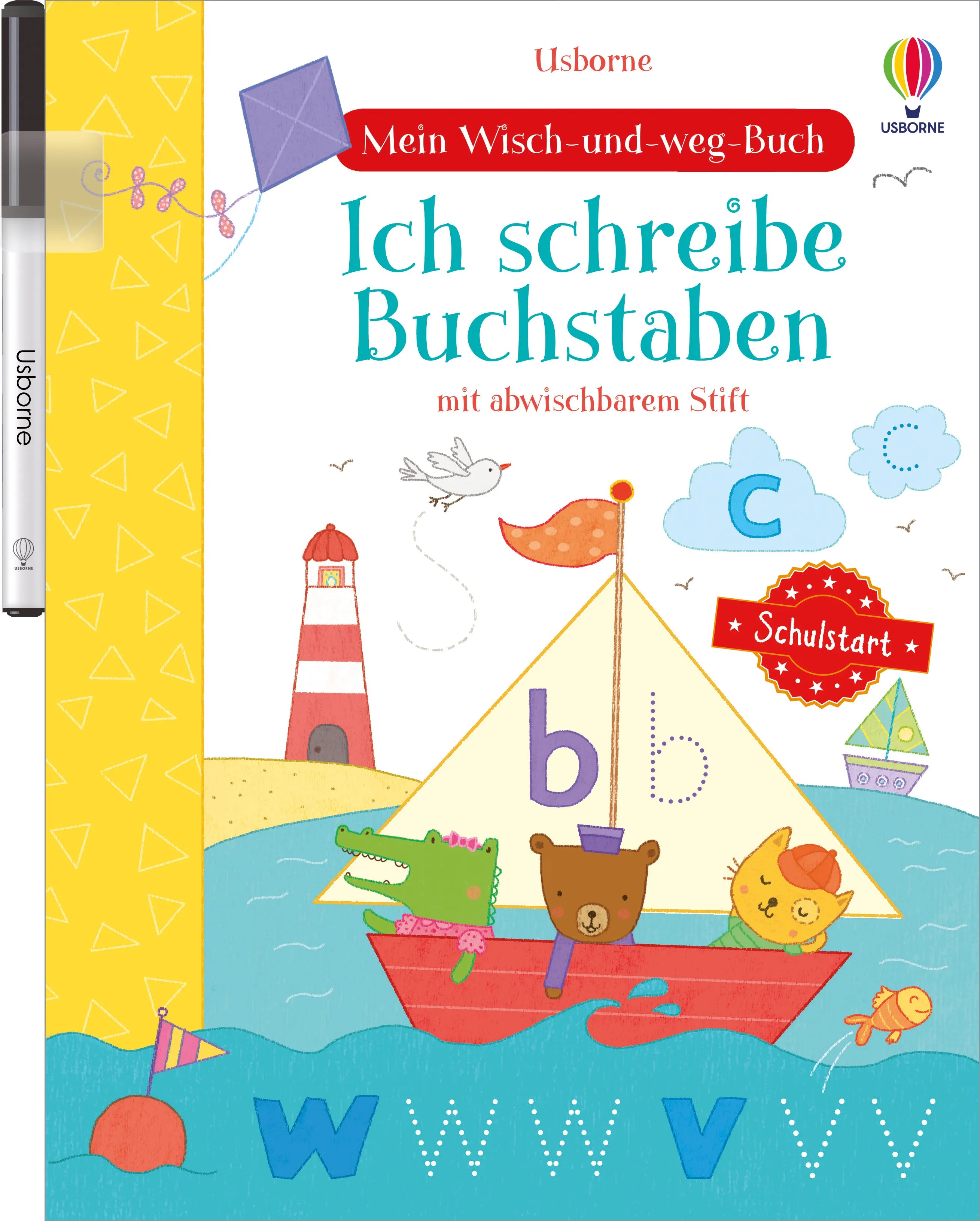 Buchcover von 'Mein Wisch-und-weg-Buch Schulstart: Ich schreibe Buchstaben' - Taschenbuch von Hannah Watson