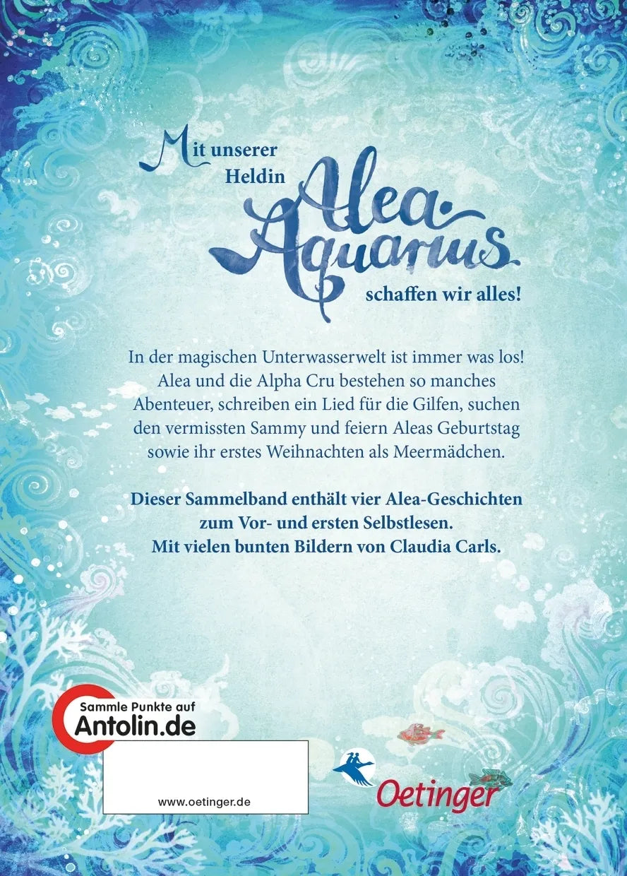 Buchrückseite von 'Meine Alea Aquarius Meeres-Abenteuer' mit Klappentext - Gebundene Ausgabe