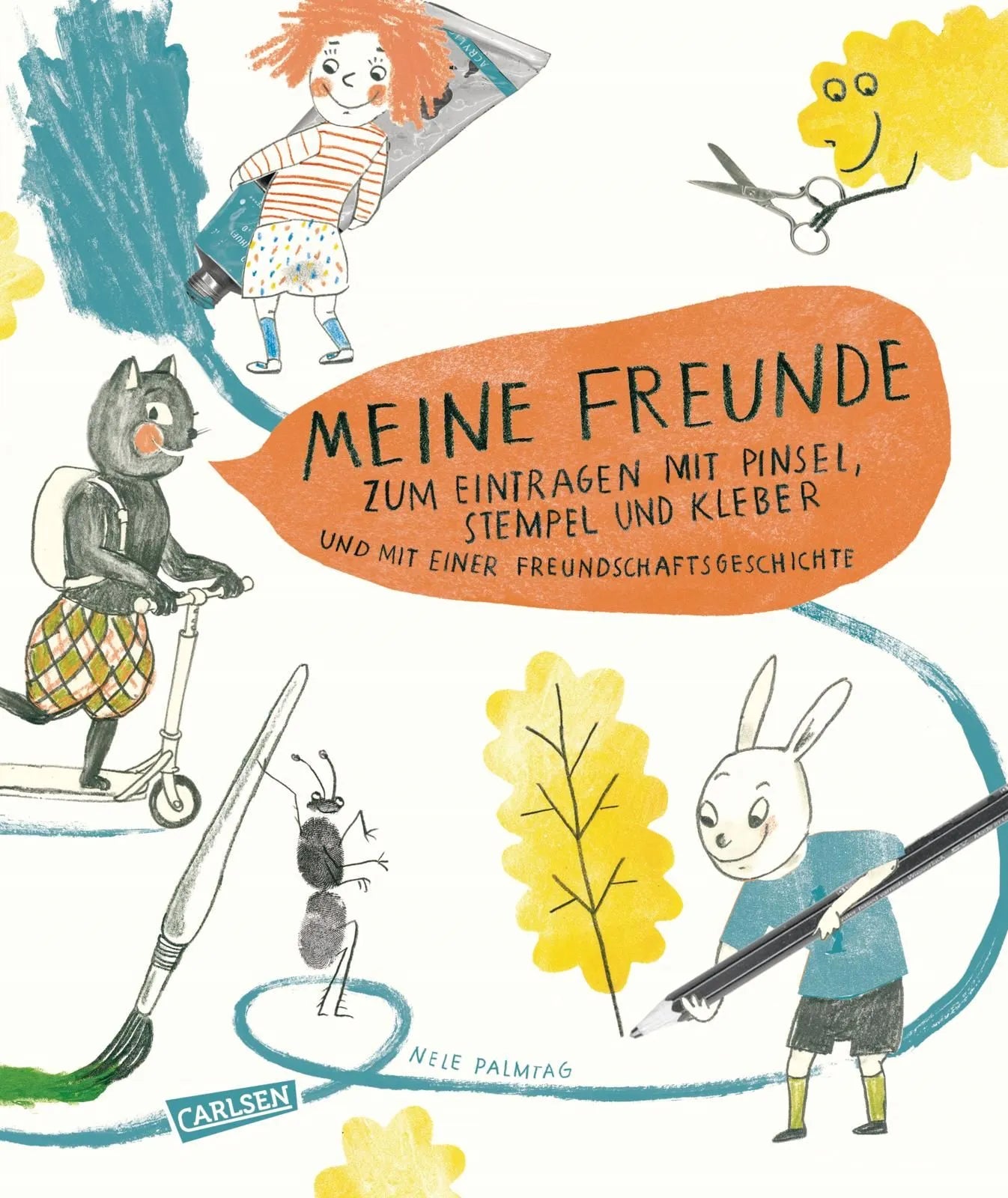 Buchcover von 'Meine Freunde - zum Eintragen mit Pinsel, Stempel, Kleber' - Gebundene Ausgabe von Nele Palmtag