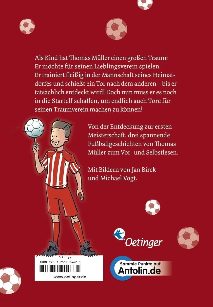 Buchrückseite von 'Meine Fußballgeschichten. Alle 3 Bände in einem Buch' mit Klappentext - Gebundene Ausgabe