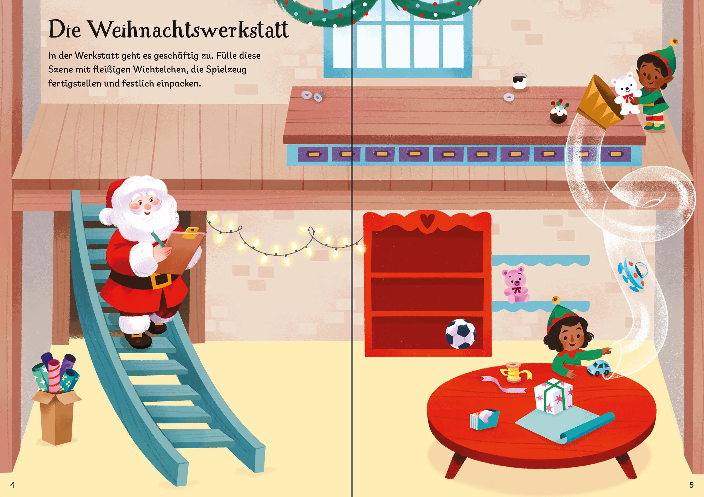 Detailansicht: Meine glitzernde Stickerwelt: Wir besuchen den Weihnachtsmann (Taschenbuch)