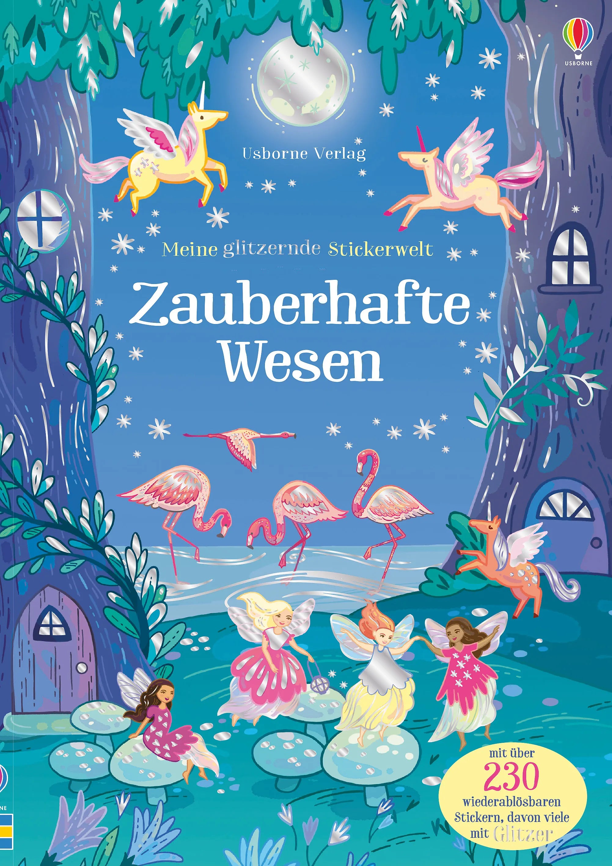 Buchcover von 'Meine glitzernde Stickerwelt: Zauberhafte Wesen' - Taschenbuch von Fiona Patchett