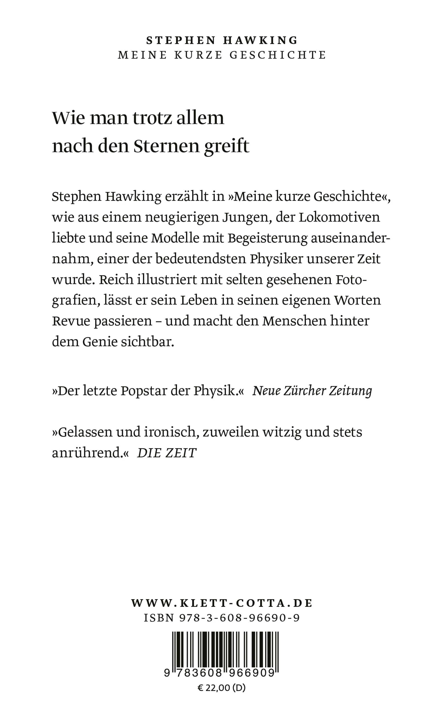 Rückseite: Meine kurze Geschichte (Hardcover)