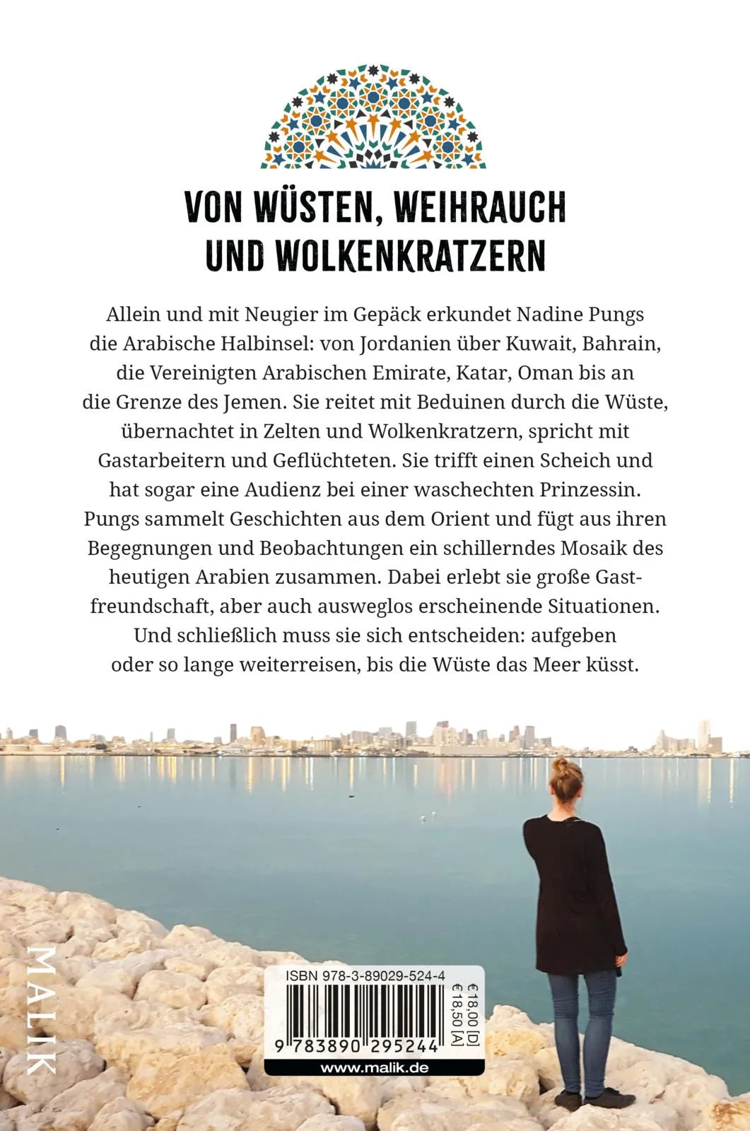 Buchrückseite von 'Meine Reise ins Übermorgenland' mit Klappentext - Paperback