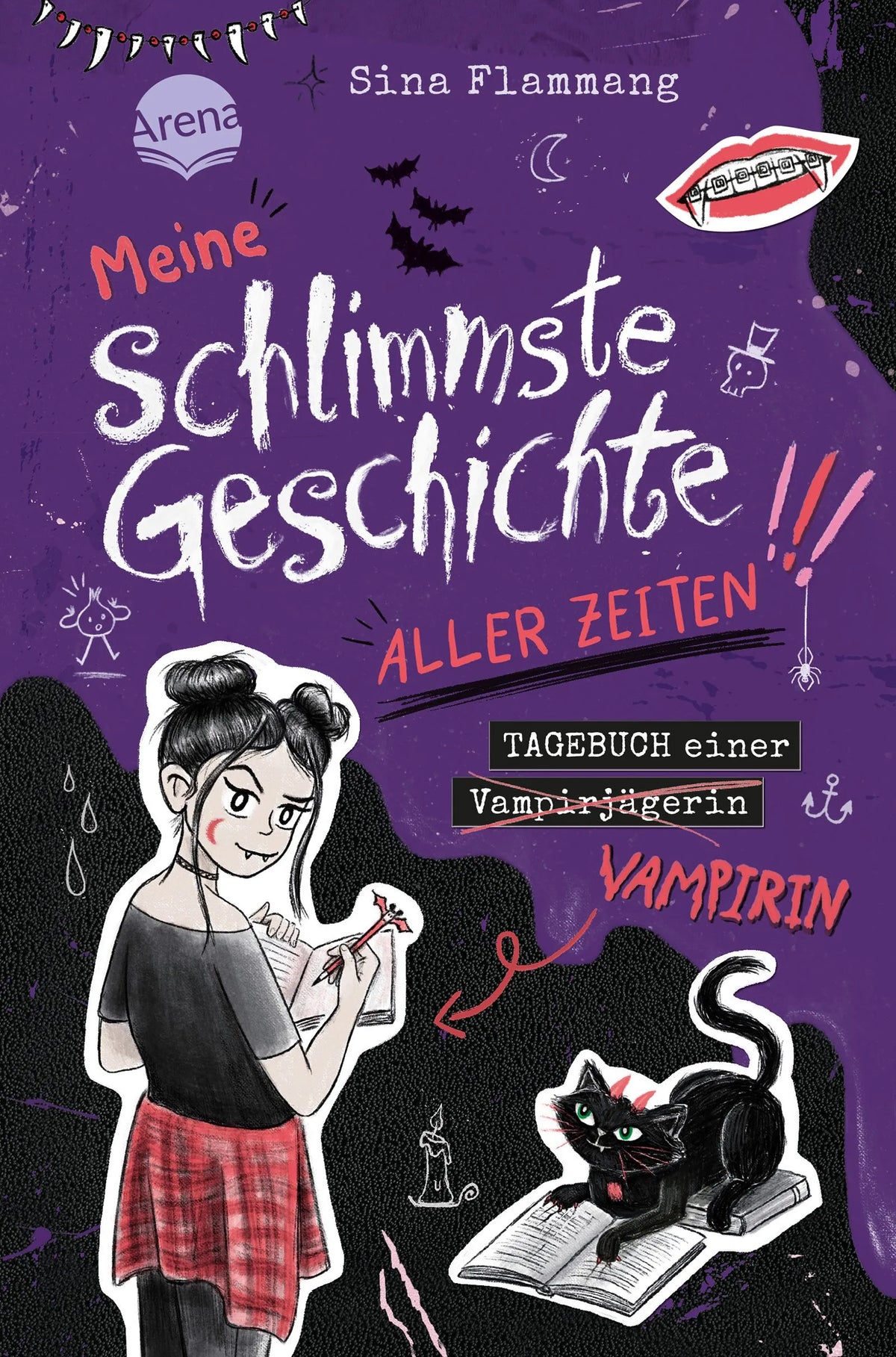 Cover: Meine schlimmste Geschichte aller Zeiten!!! Tagebuch einer Vampirin (Hardcover) von Sina Flammang
