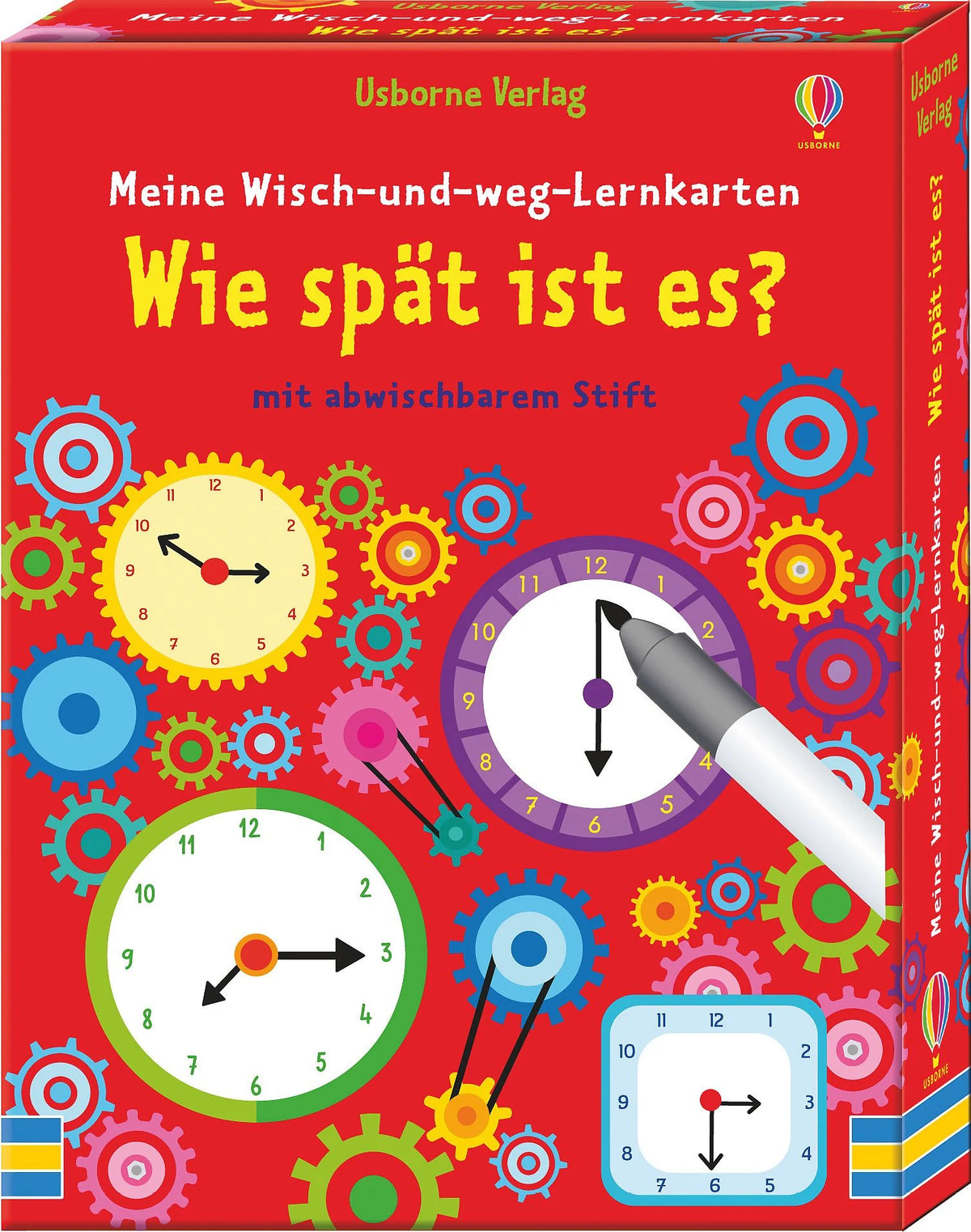 Gesellschaftsspiel: Meine Wisch-und-weg-Lernkarten: Wie spät ist es?