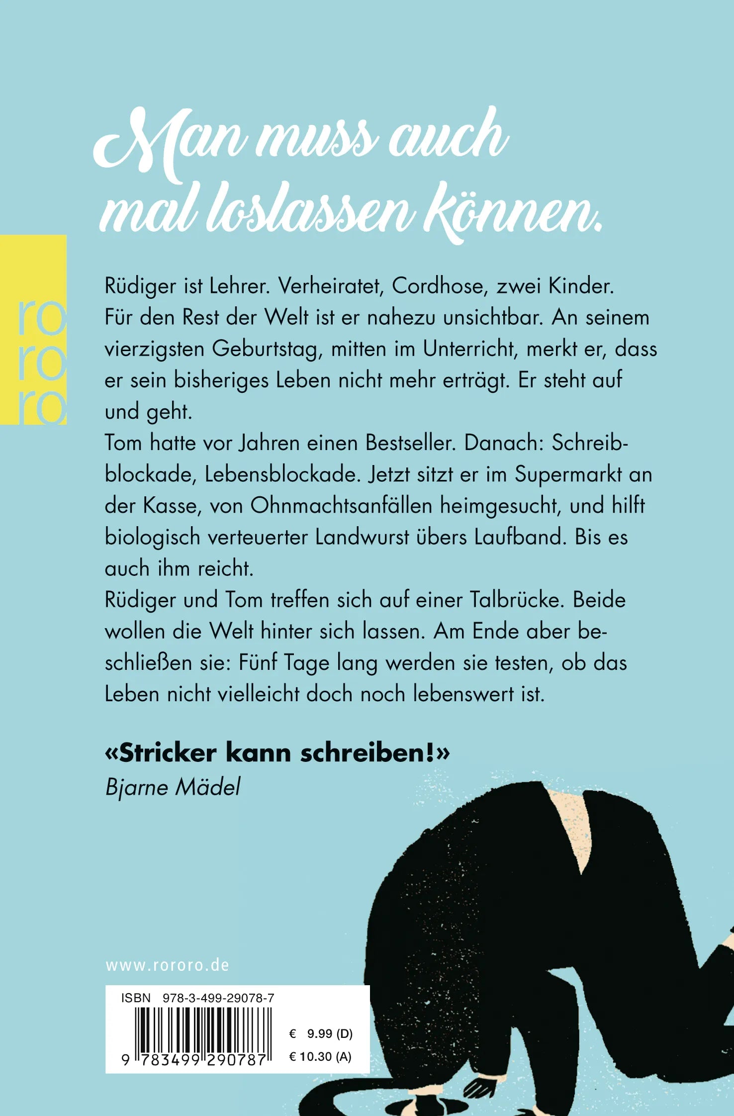 Buchrückseite von 'Mensch, Rüdiger!' mit Klappentext - Taschenbuch