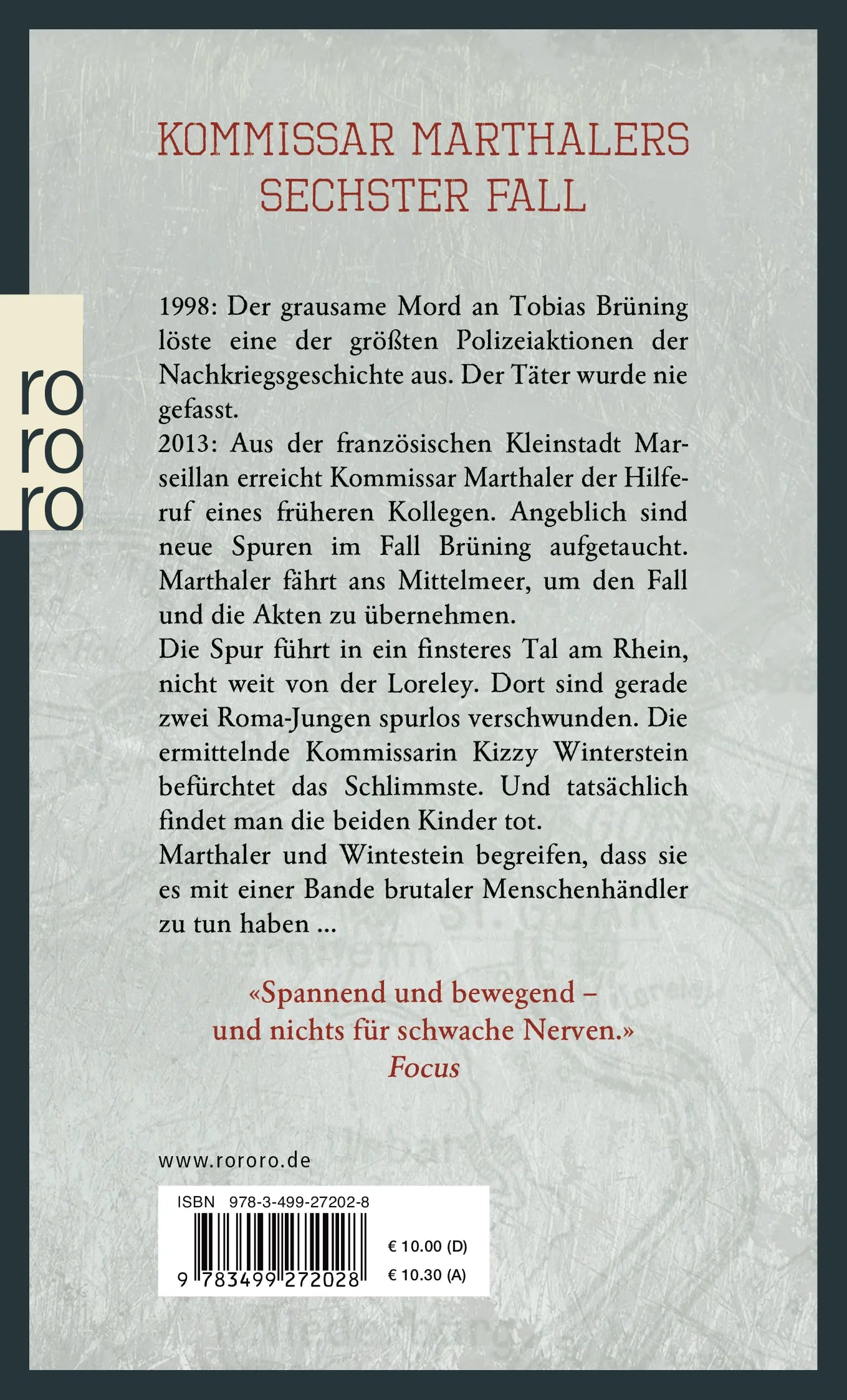 Buchrückseite von 'Menschenfischer' mit Klappentext - Taschenbuch