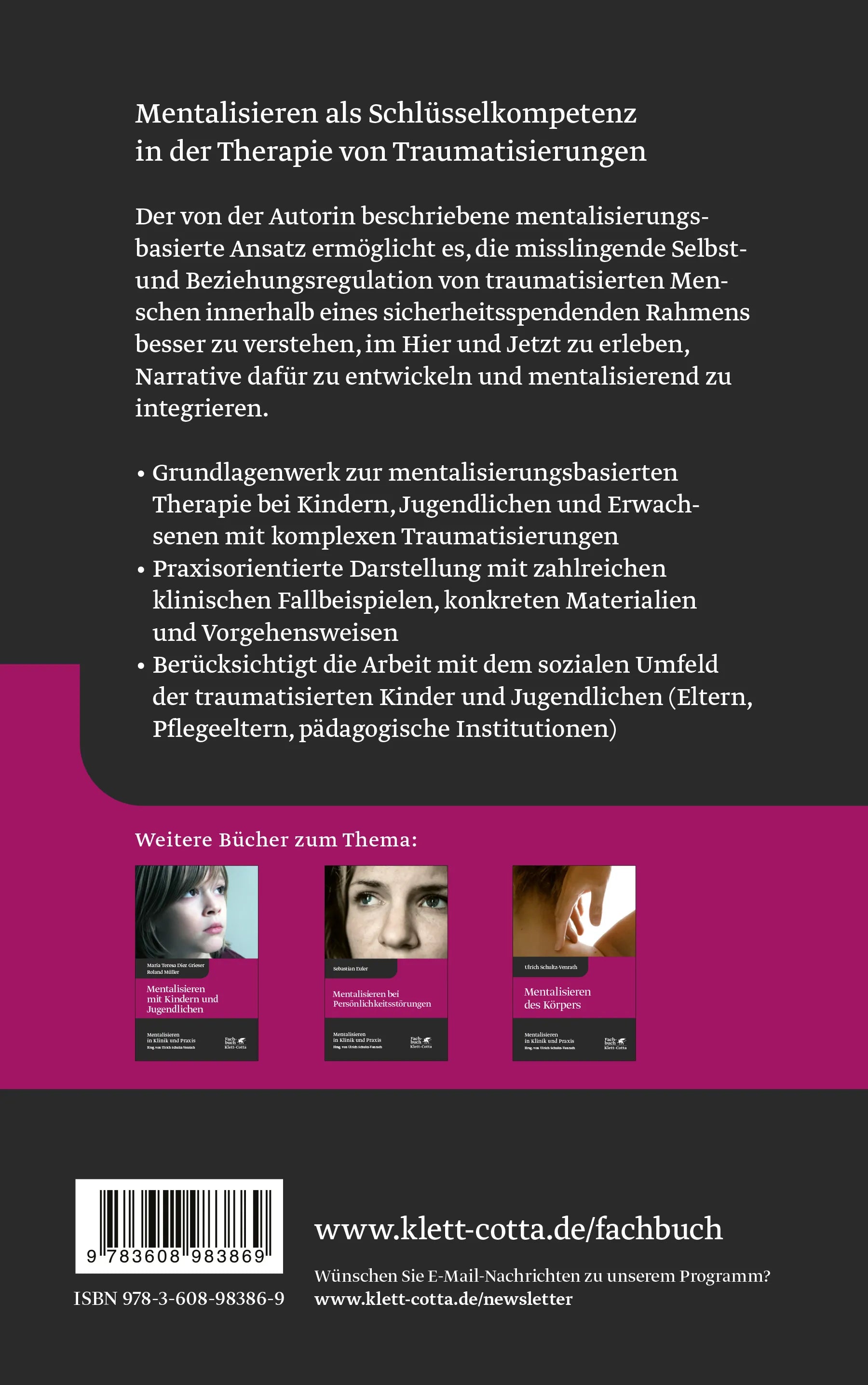 Buchrückseite von 'Mentalisieren bei Traumatisierungen' mit Klappentext - Gebundene Ausgabe