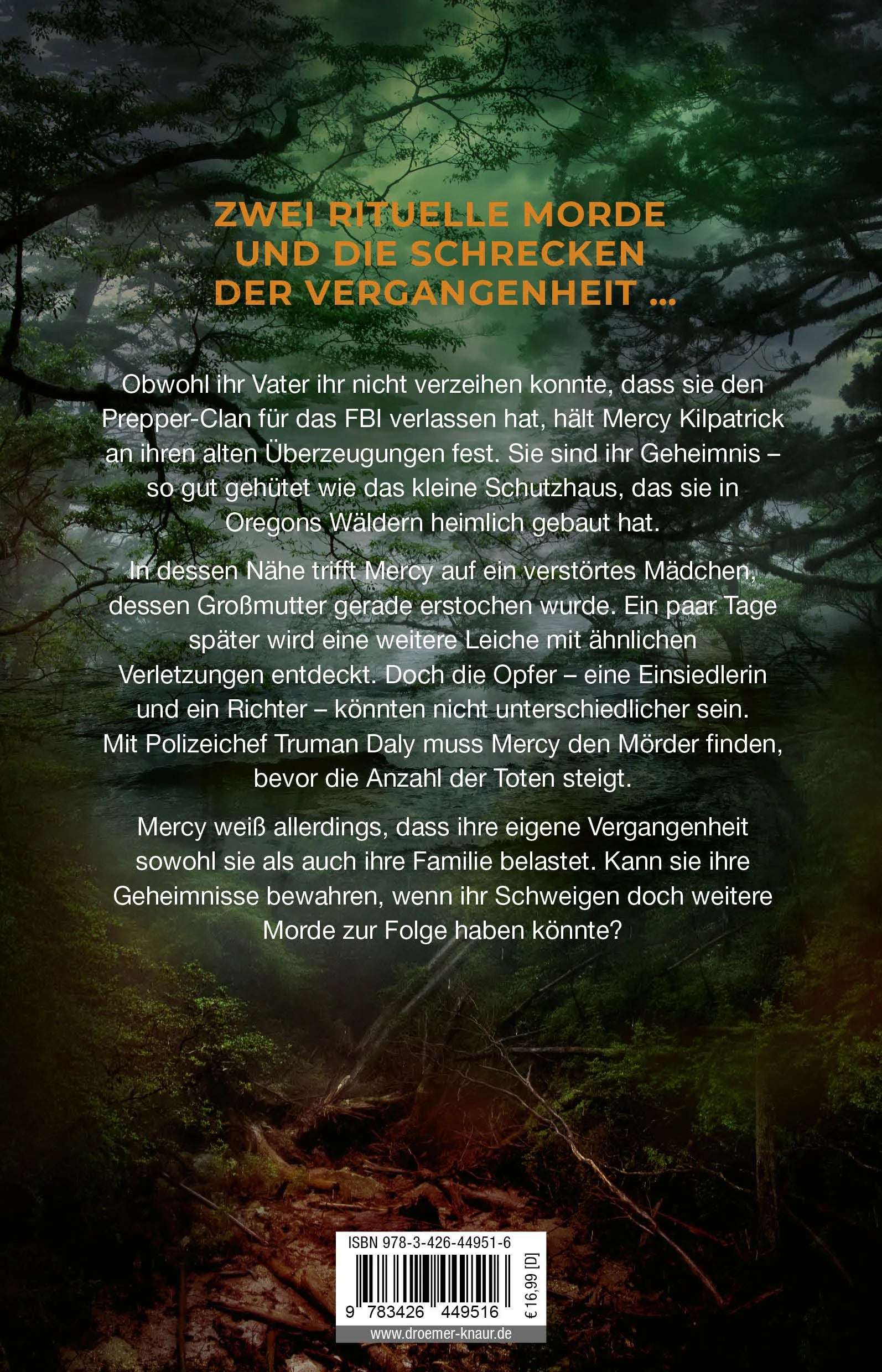 Buchrückseite von 'Merciful Secret - Verzeihet meine Sünden' mit Klappentext - Paperback