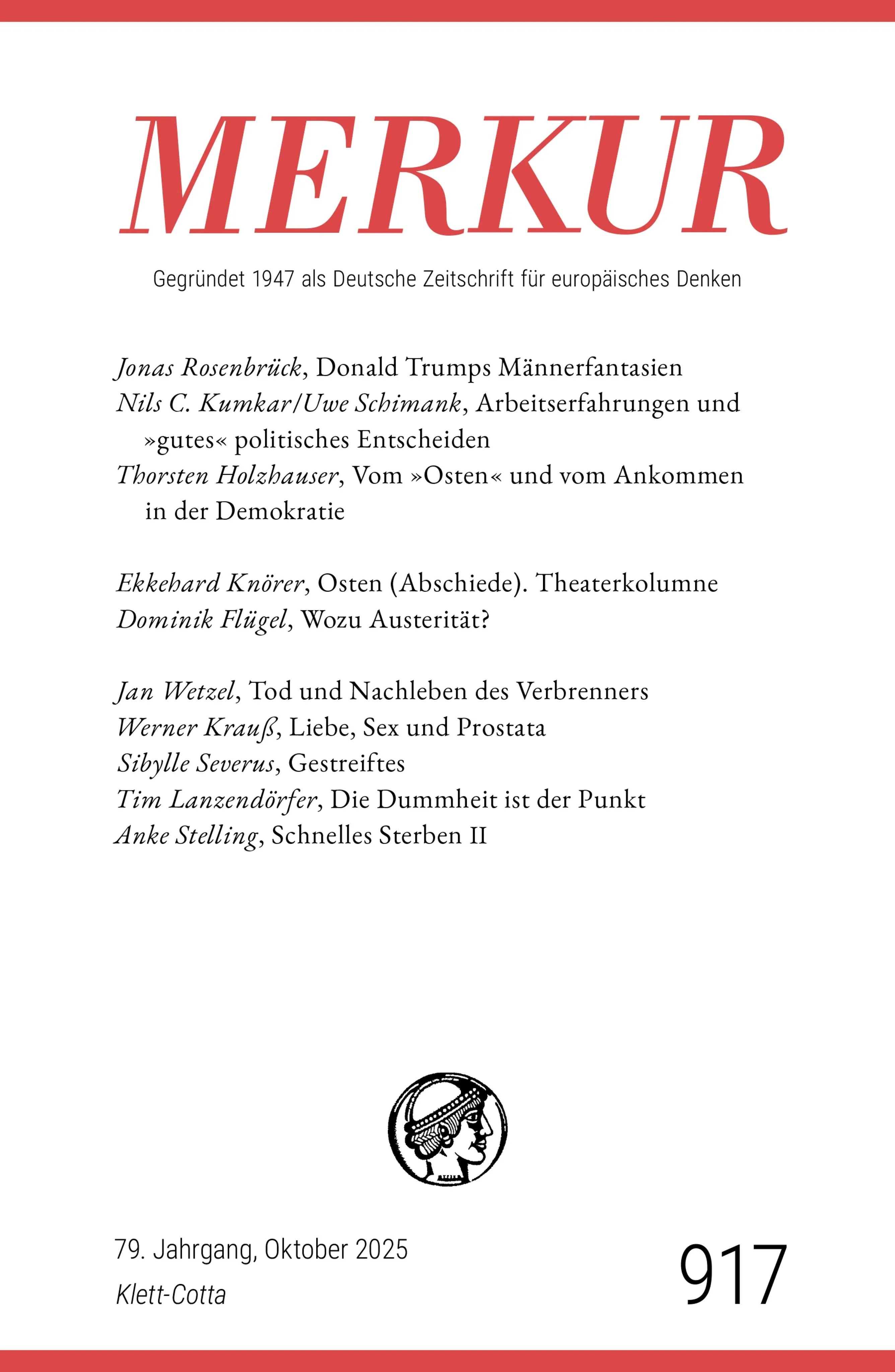 Cover: MERKUR 10/2025, Jg.79 (E-Book)