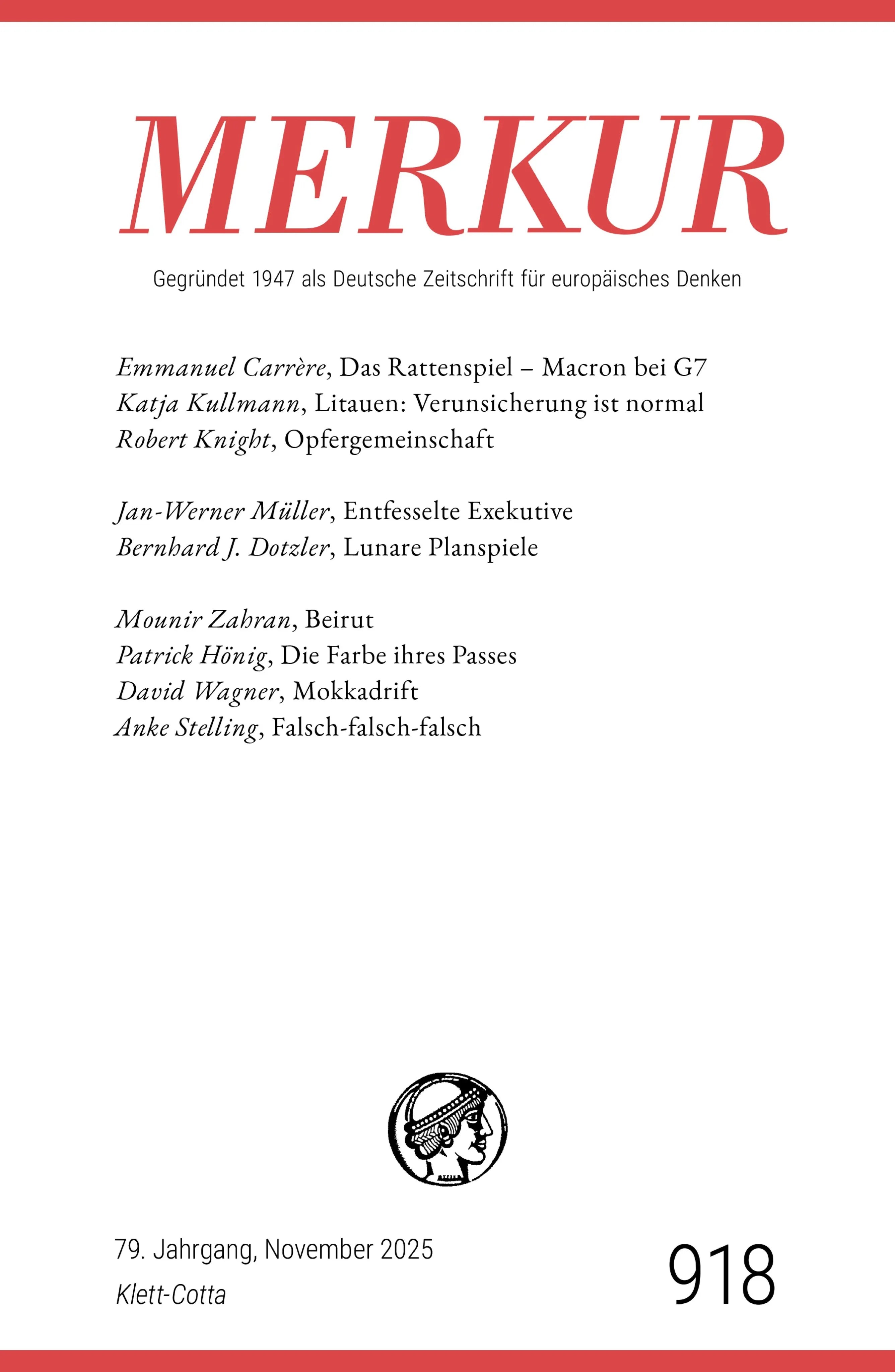 Cover: MERKUR 11/2025, Jg.79 (E-Book)