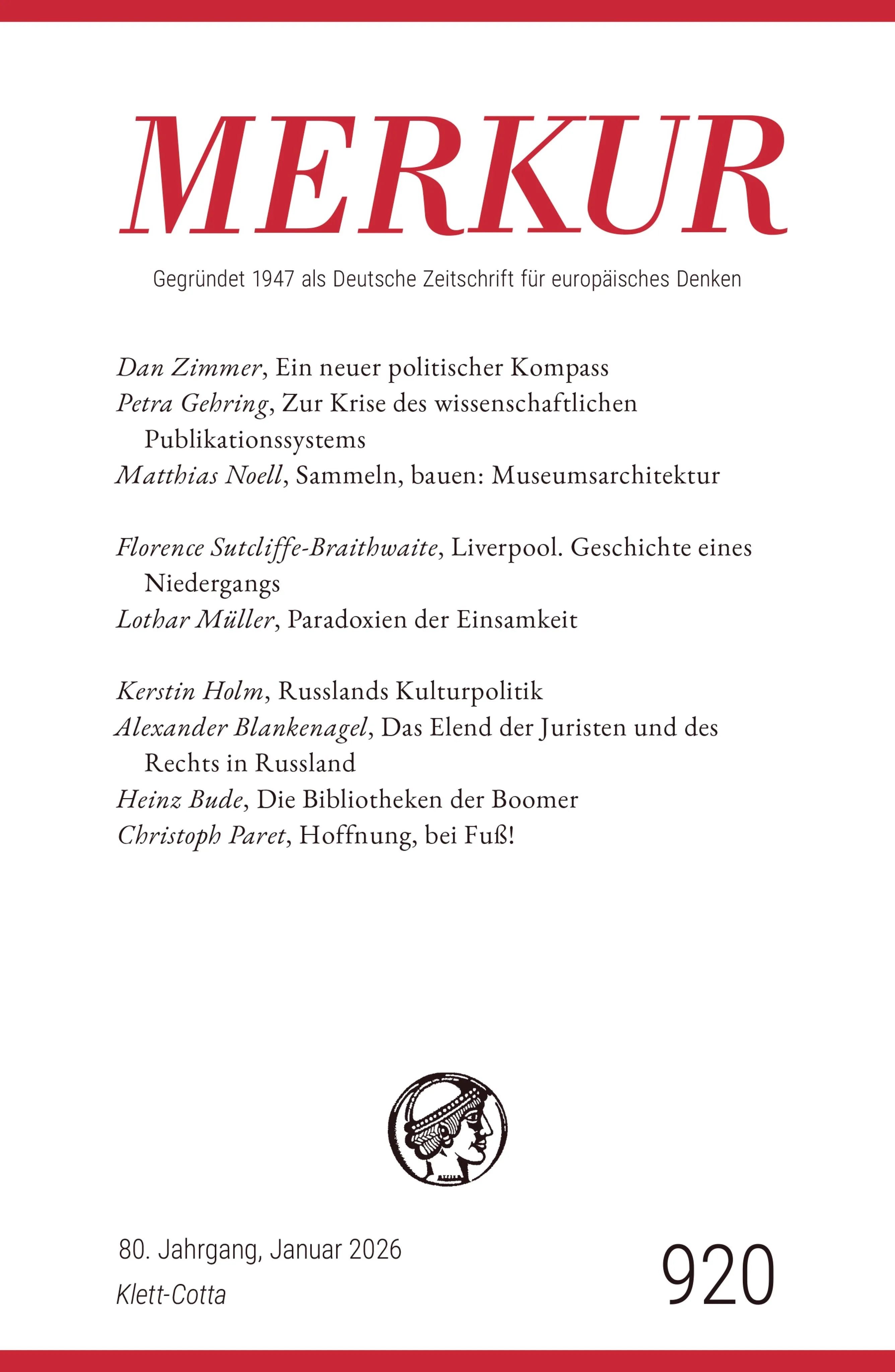 Cover: MERKUR 1/2026, Jg.80 (E-Book)