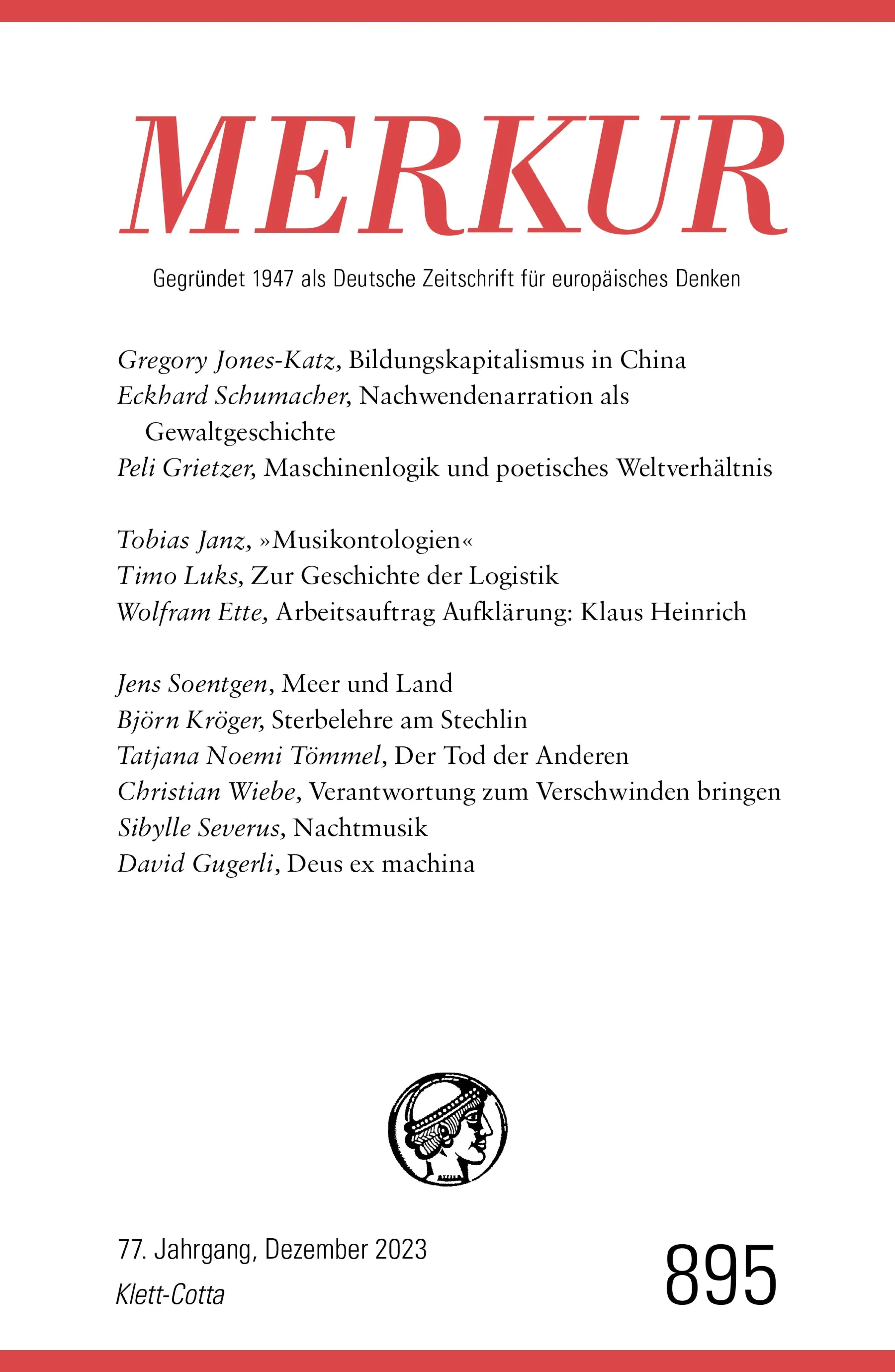 Cover: MERKUR 12/2023 (E-Book)