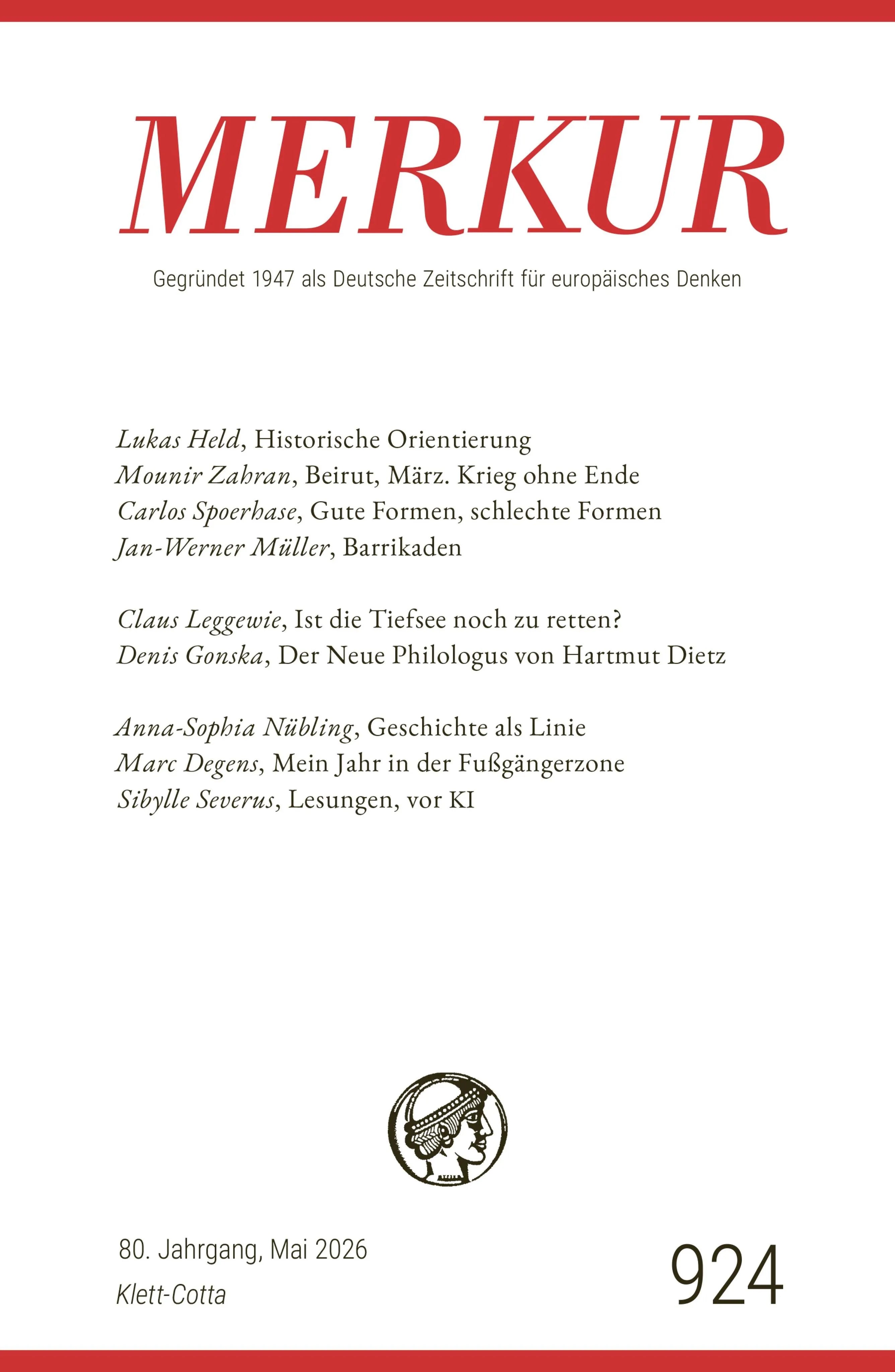 Cover: MERKUR 5/2026, Jg.80 (E-Book) von Ekkehard Knörer
