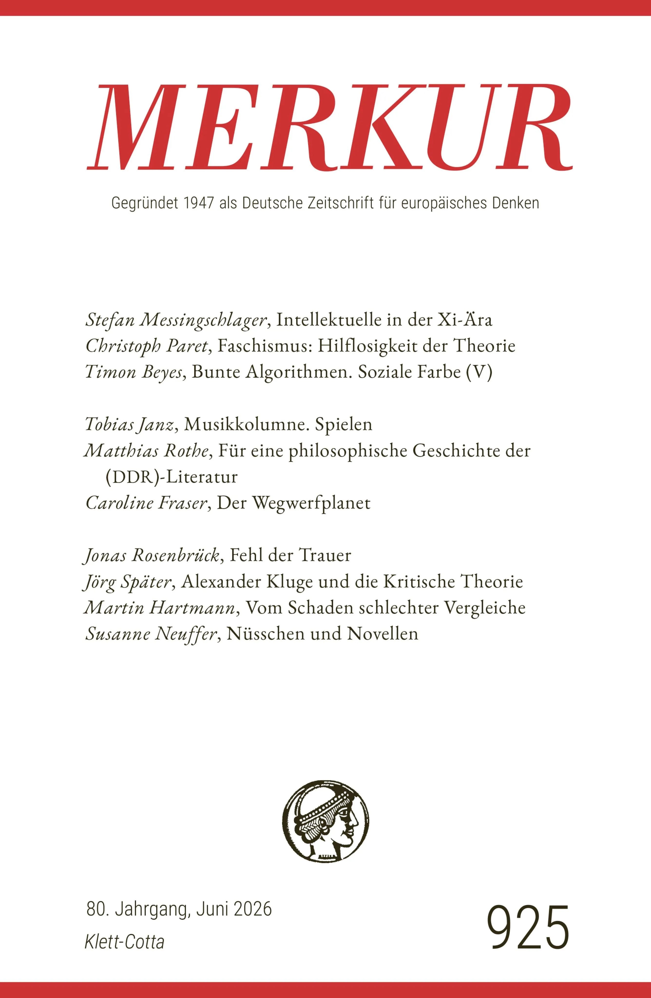 Cover: MERKUR 6/2026, Jg.80 (E-Book) von Christian Demand