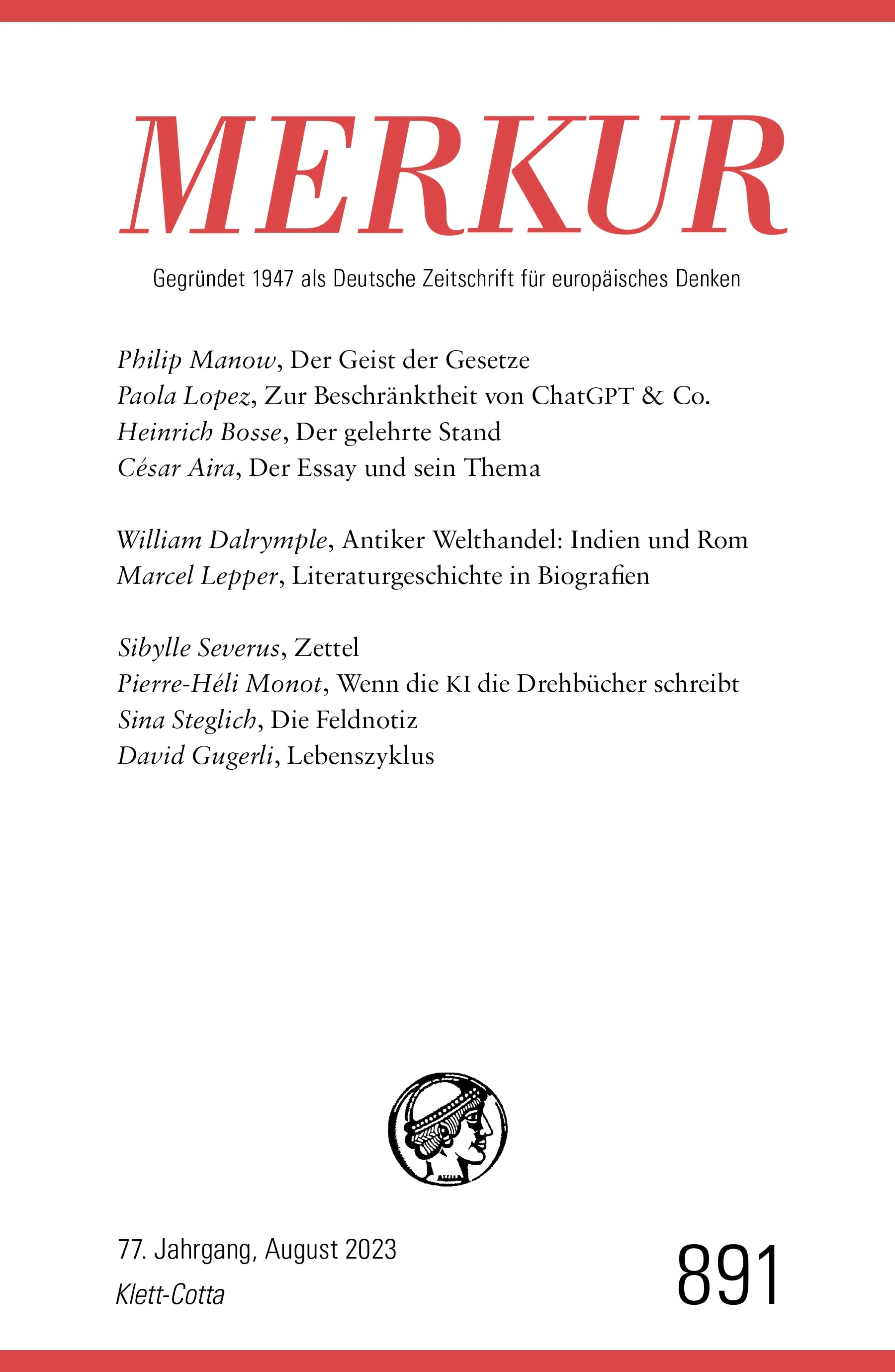 Cover: MERKUR 8/2023 (E-Book)