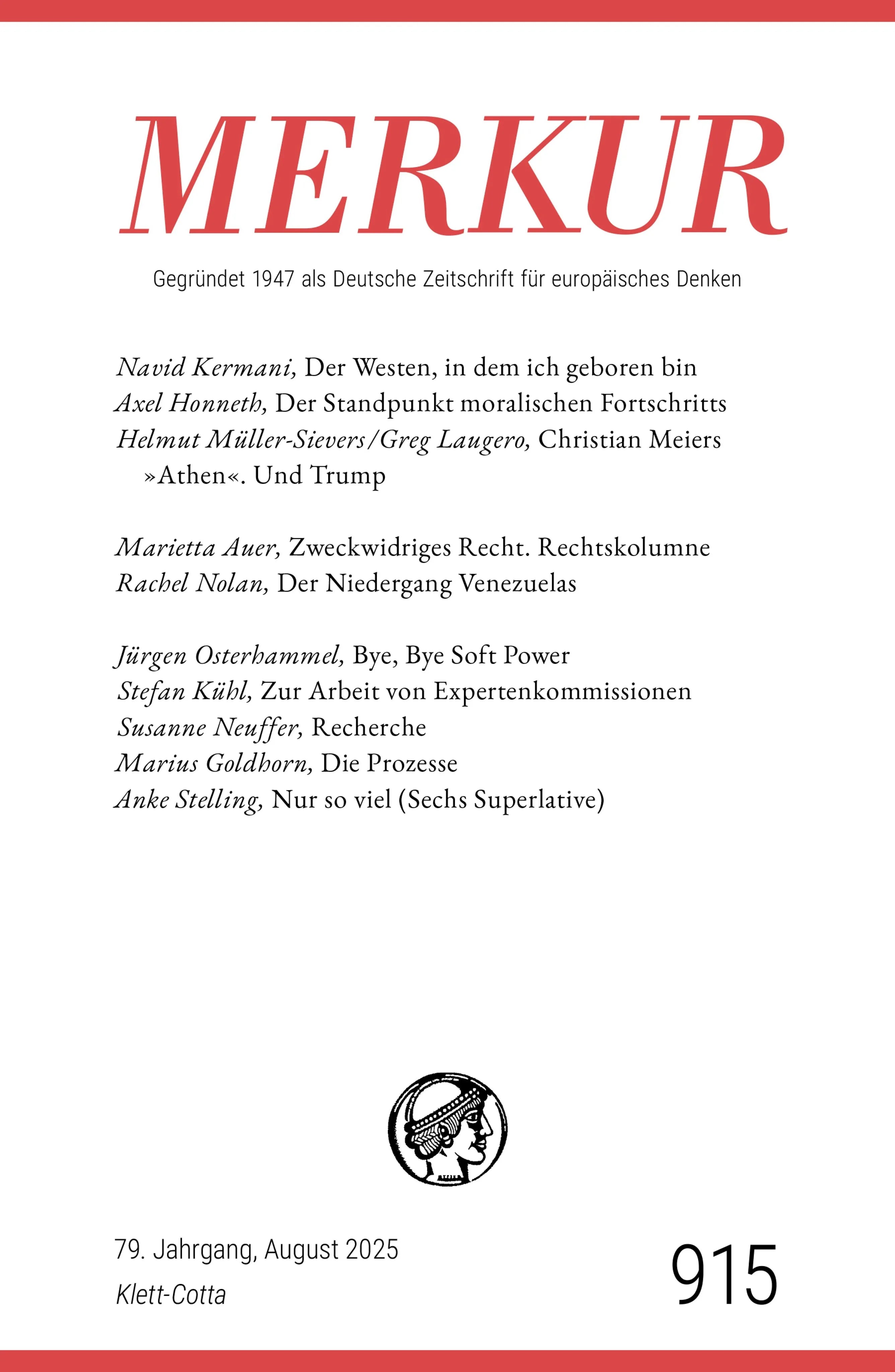 Cover: MERKUR 8/2025, Jg.79 (E-Book)