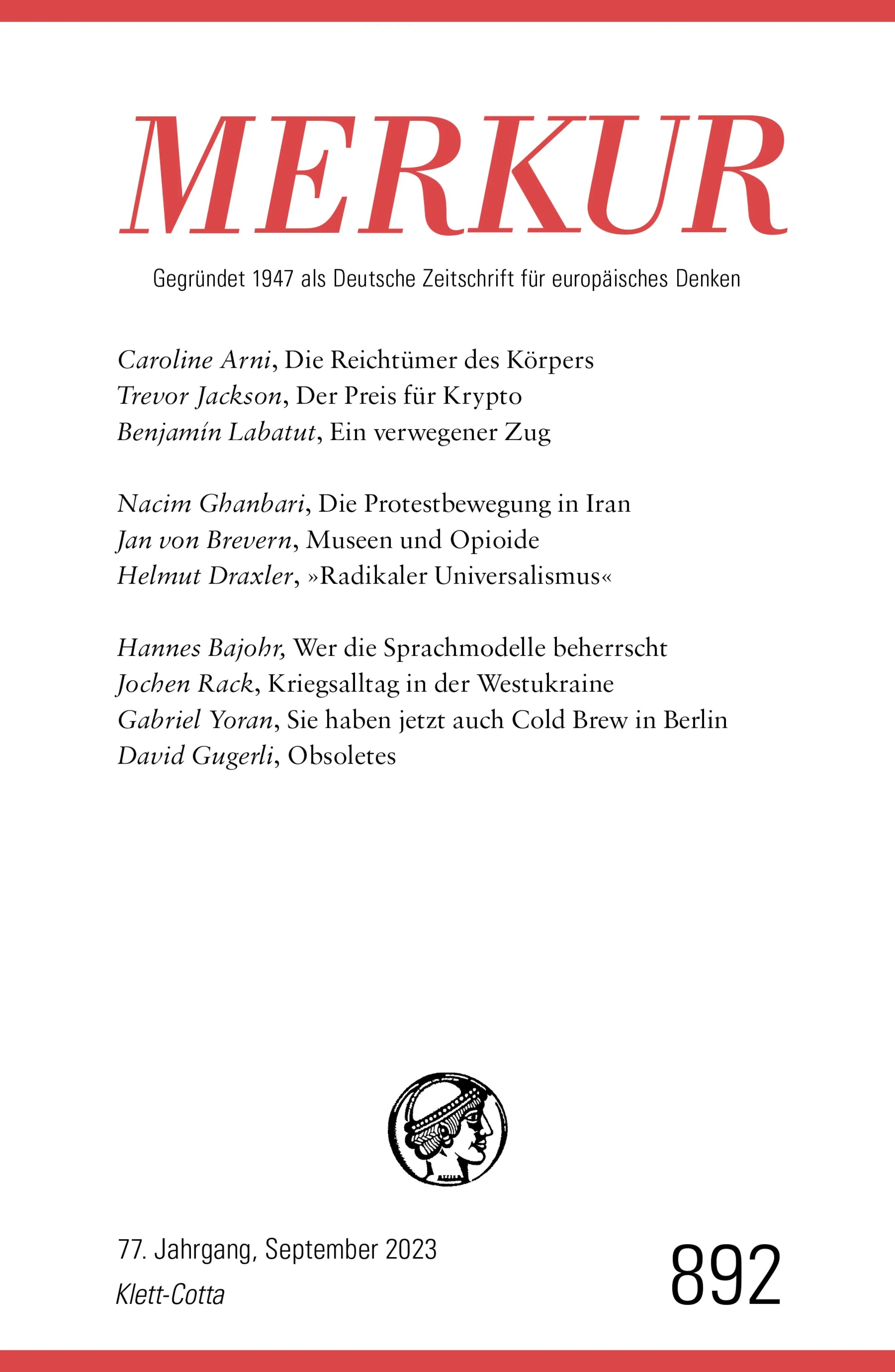 Cover: MERKUR 9/2023 (E-Book)