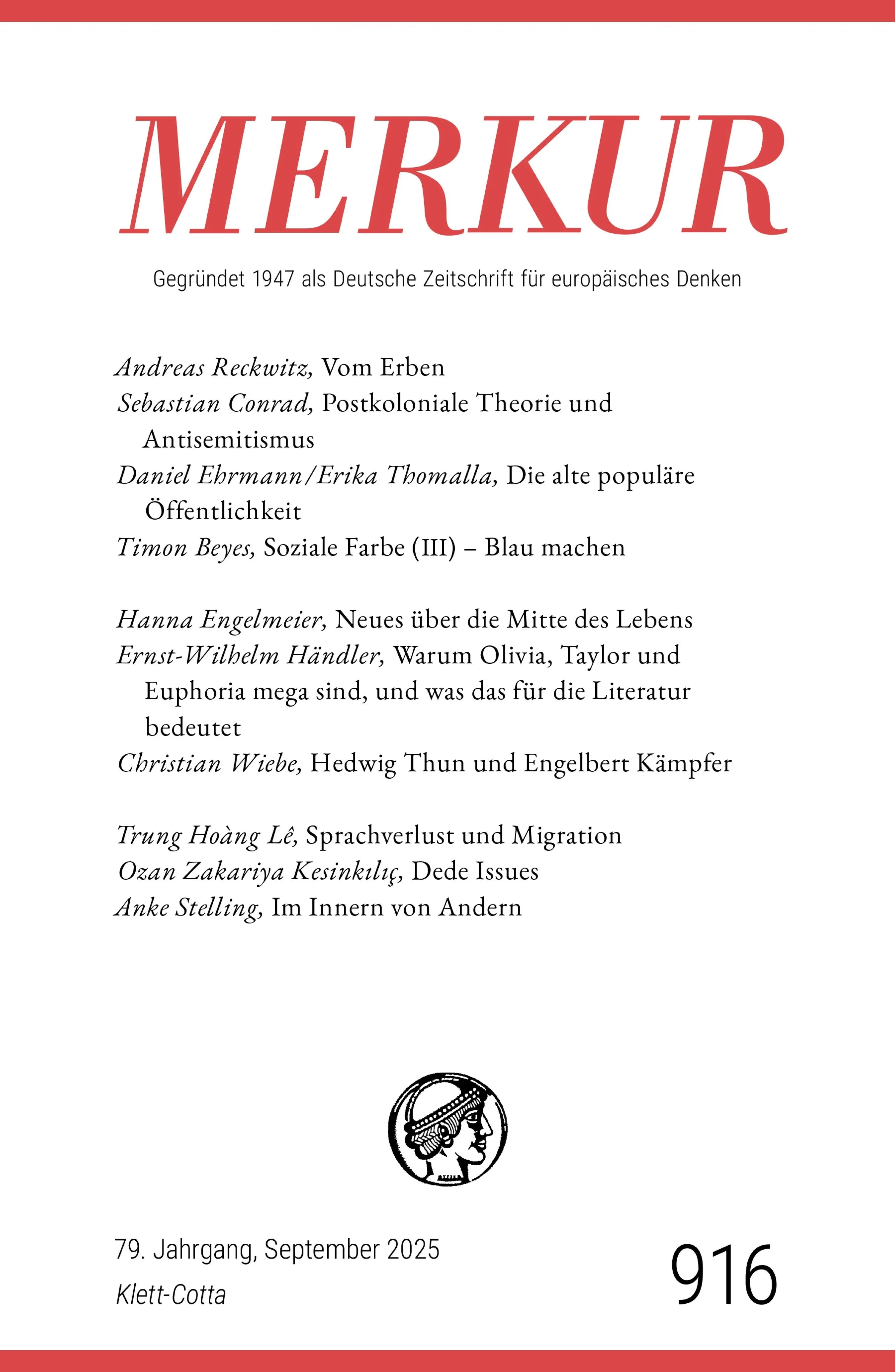 Cover: MERKUR 9/2025, Jg.79 (E-Book)