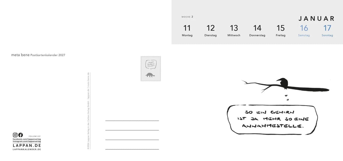 meta bene Postkartenkalender 2027 – Ansicht