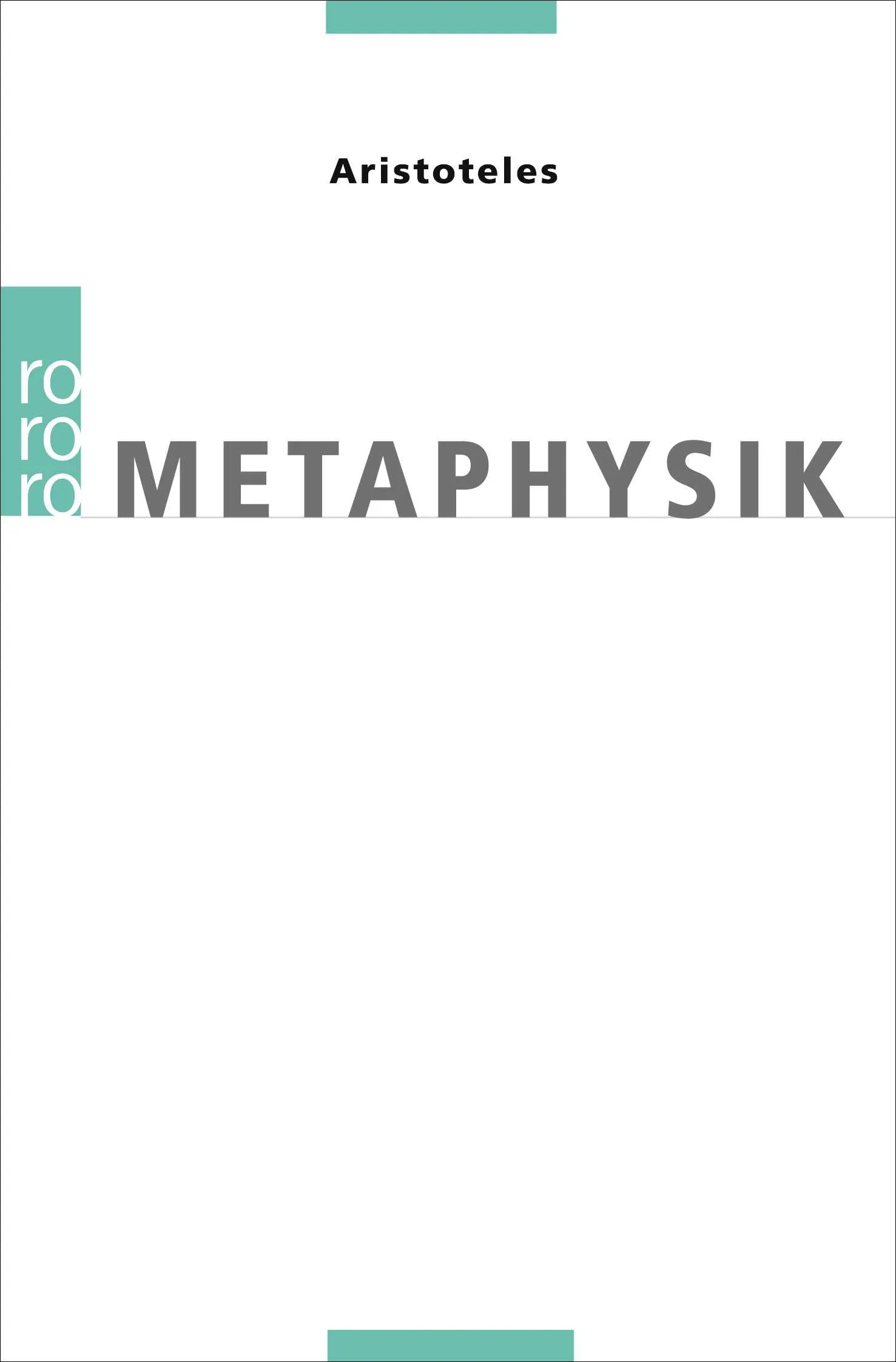 Buchcover von 'Metaphysik' - Taschenbuch von Aristoteles