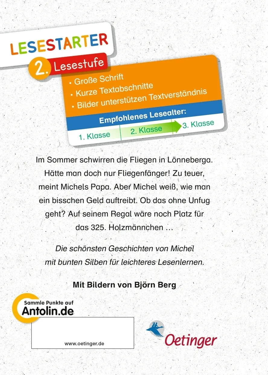Buchrückseite von 'Michels Unfug Nummer 325' mit Klappentext - Gebundene Ausgabe