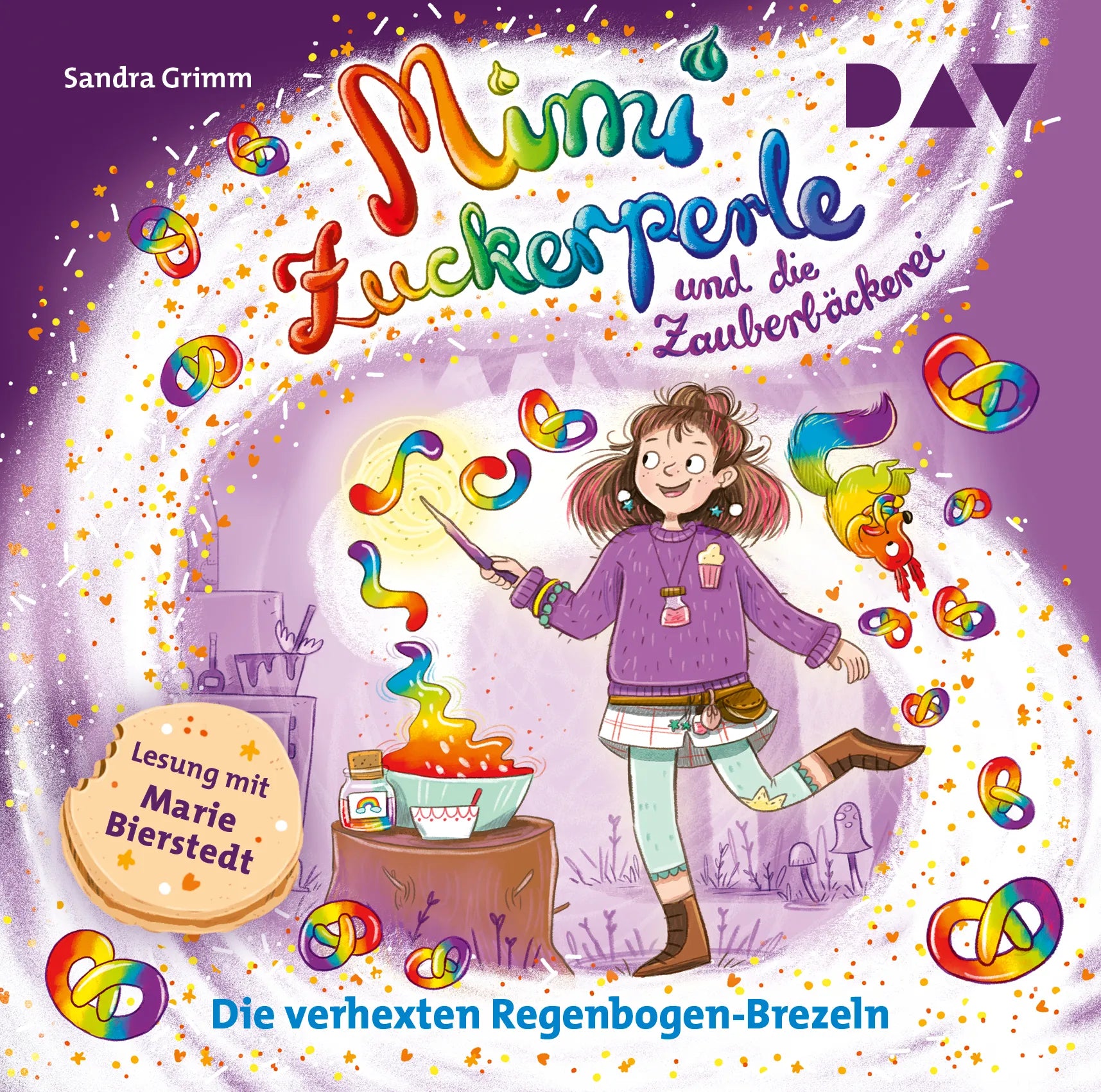 Buchcover von 'Mimi Zuckerperle und die Zauberbäckerei – Teil 3: Die verhexten Regenbogen-Brezeln' - Hörbuch (CD) von Sandra Grimm