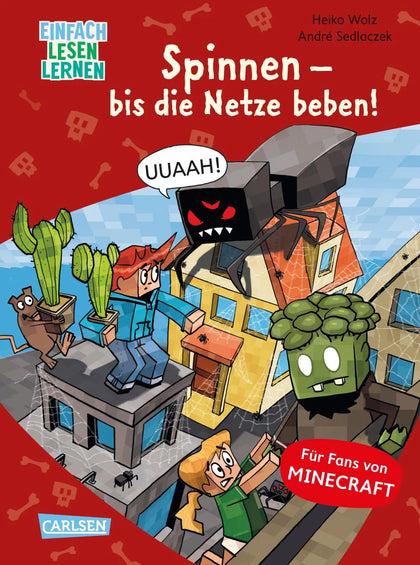 Buchcover von 'Minecraft 8: Spinnen – bis die Netze beben!' - Gebundene Ausgabe von Heiko Wolz