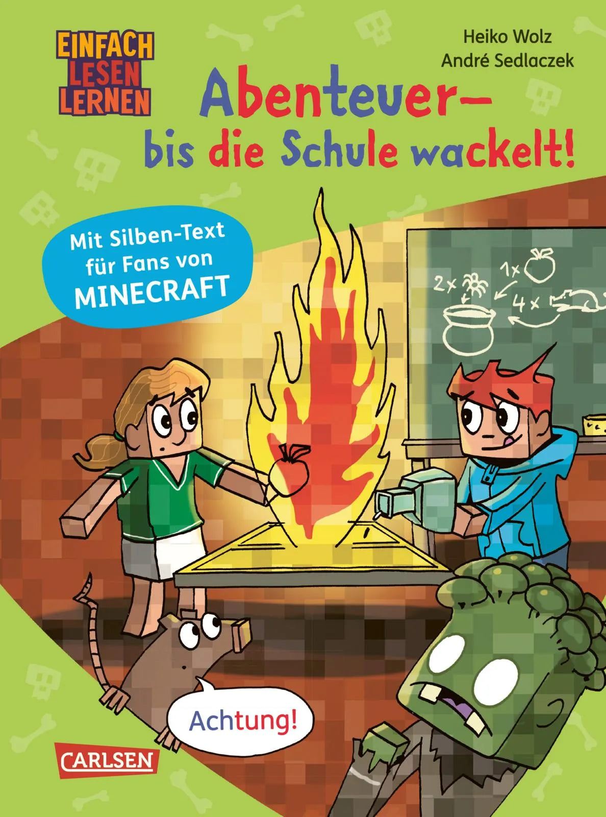 Buchcover von 'Minecraft Silben-Geschichte: Abenteuer – bis die Schule wackelt!' - Gebundene Ausgabe von Heiko Wolz