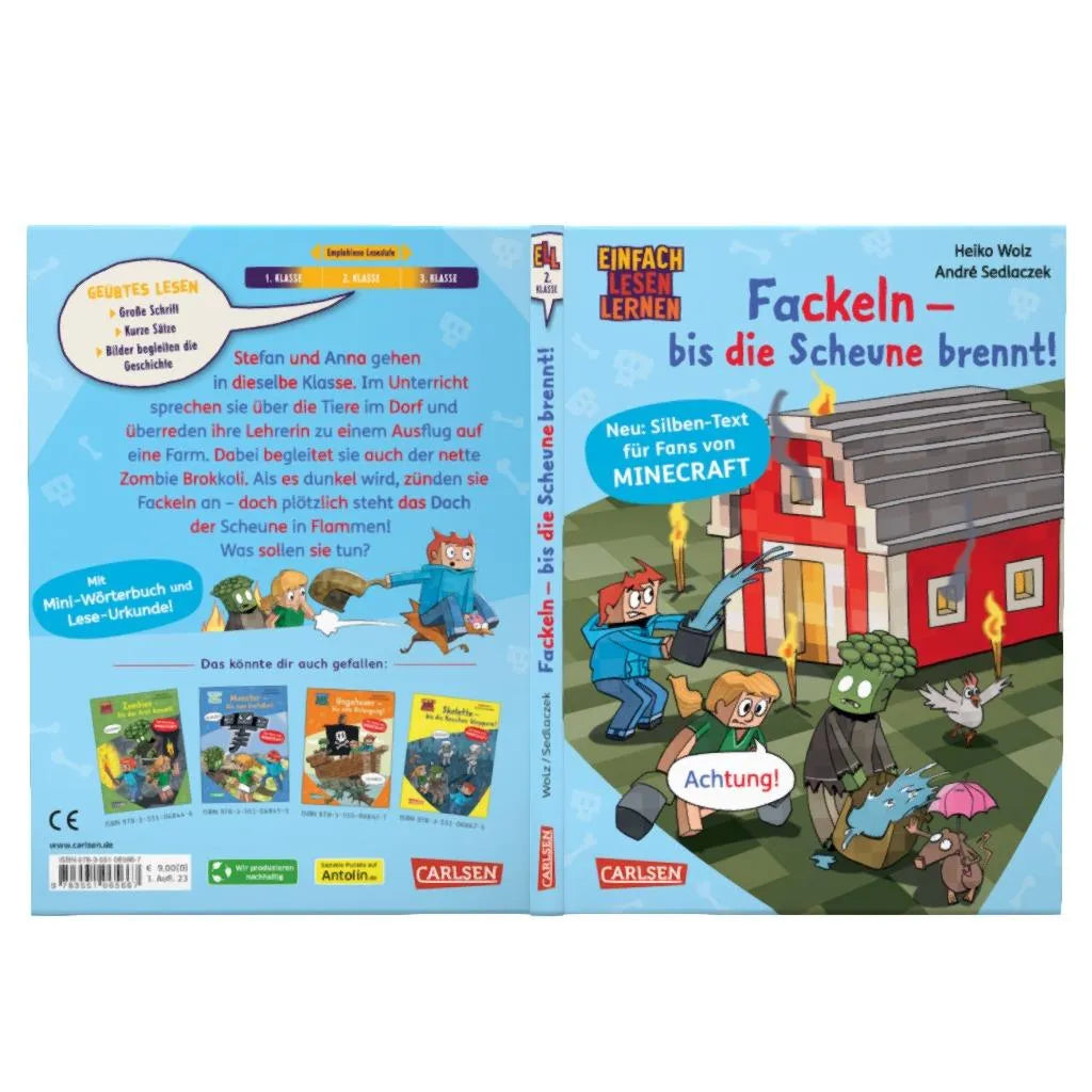 Detailansicht: Minecraft Silben-Geschichten: Fackeln – bis die Scheune brennt! (Hardcover)