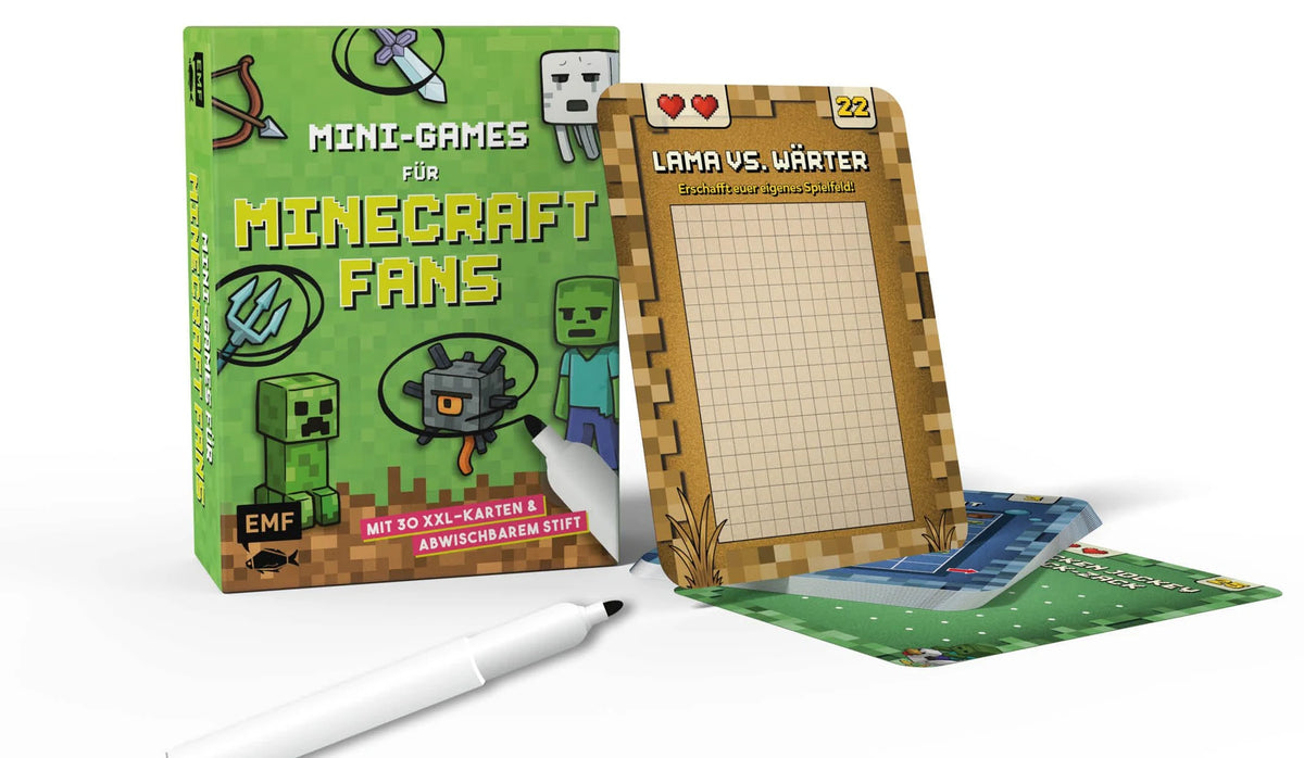 Kartenspiel: Mini-Games für Minecraft-Fans – mit abwischbarem Stift – Ansicht