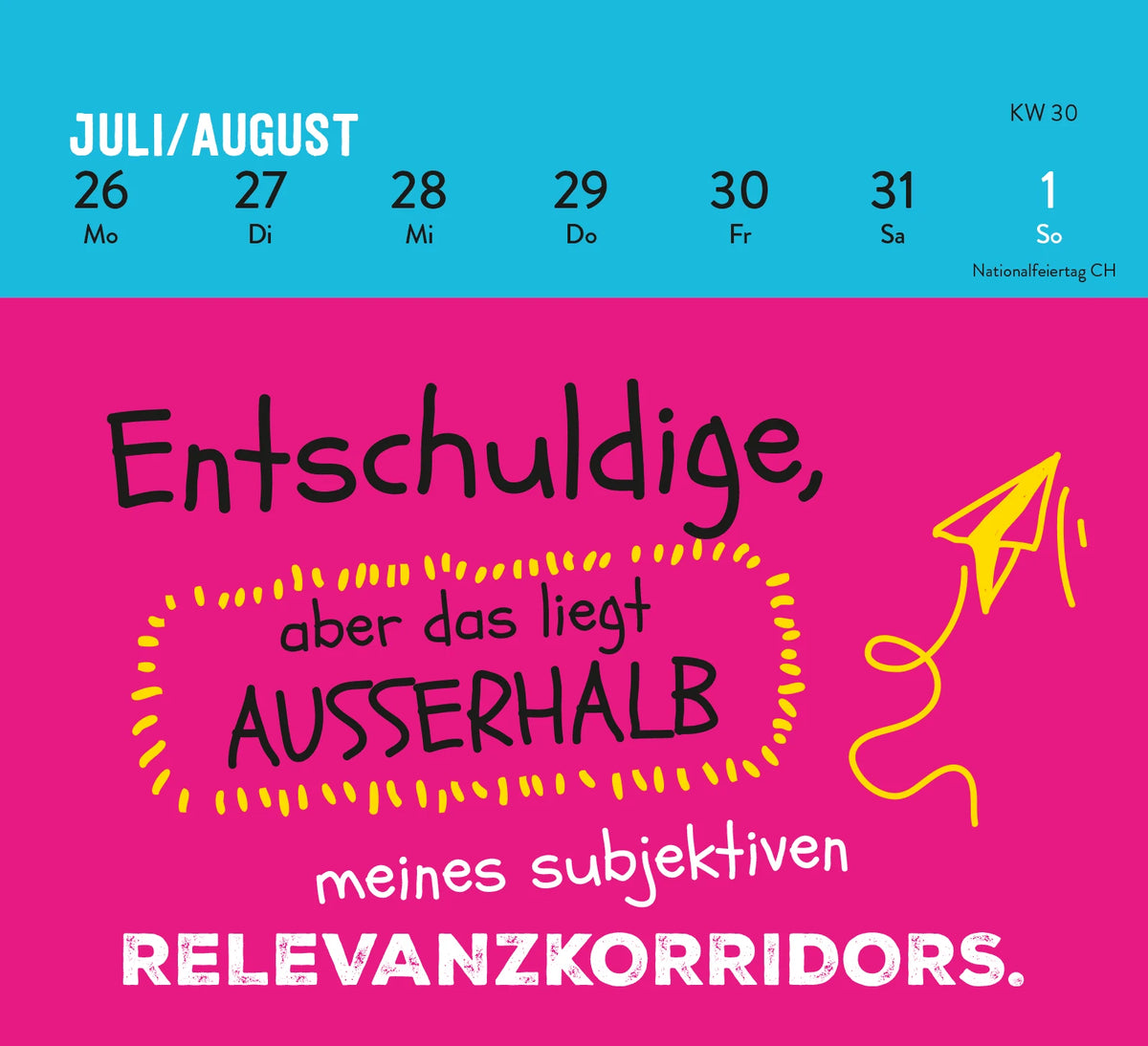 Mini-Wochenkalender 2027: Bevor du fragst: Nö! – Ansicht