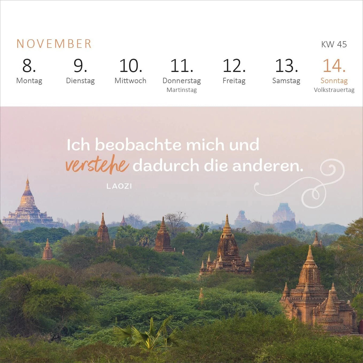 Mini-Wochenkalender 365 Tage Achtsamkeit 2027 – Ansicht