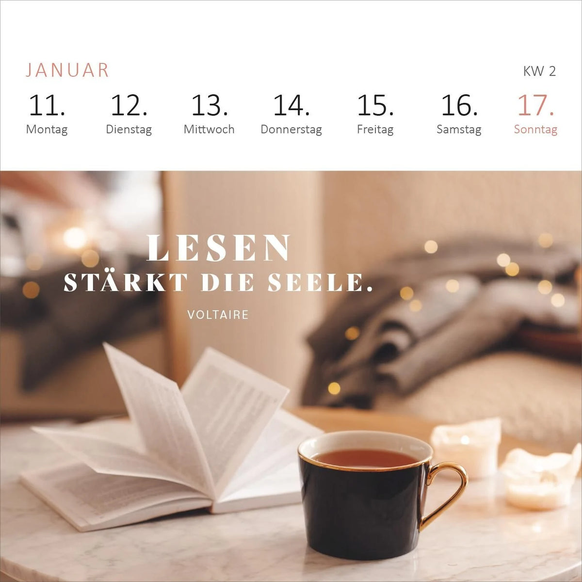 Mini-Wochenkalender 365 Tage Sonne im Herzen 2027 – Ansicht