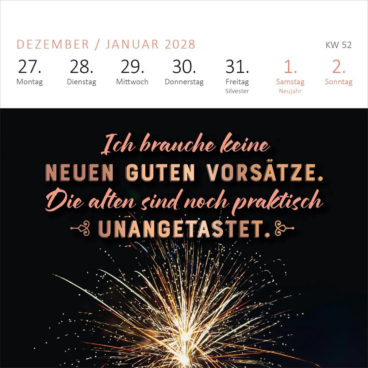 Mini-Wochenkalender Bevor ich mich jetzt aufrege, ist es mir lieber egal! 2027 – Ansicht