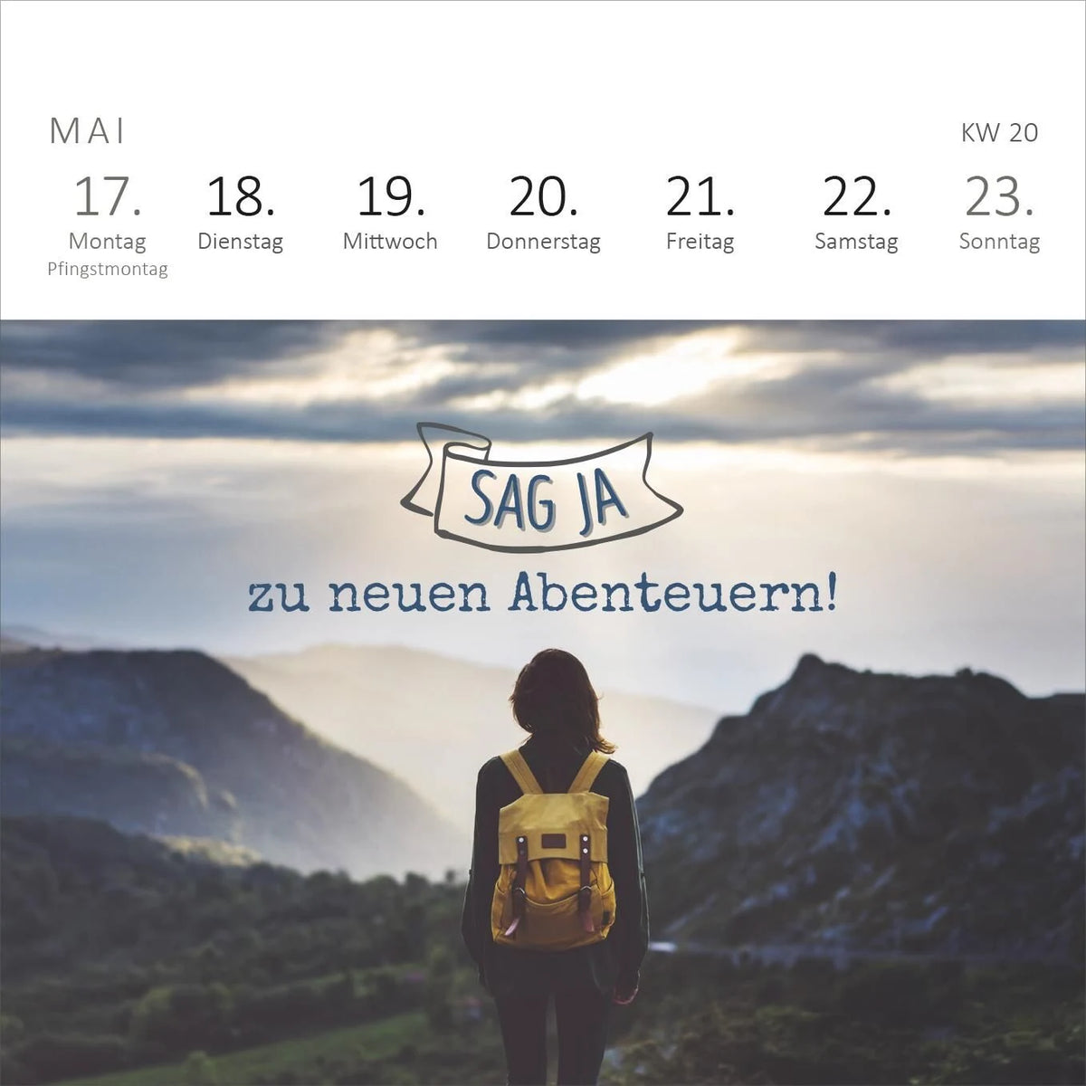 Mini-Wochenkalender Sei frech, wild und wunderbar! 2027 – Ansicht
