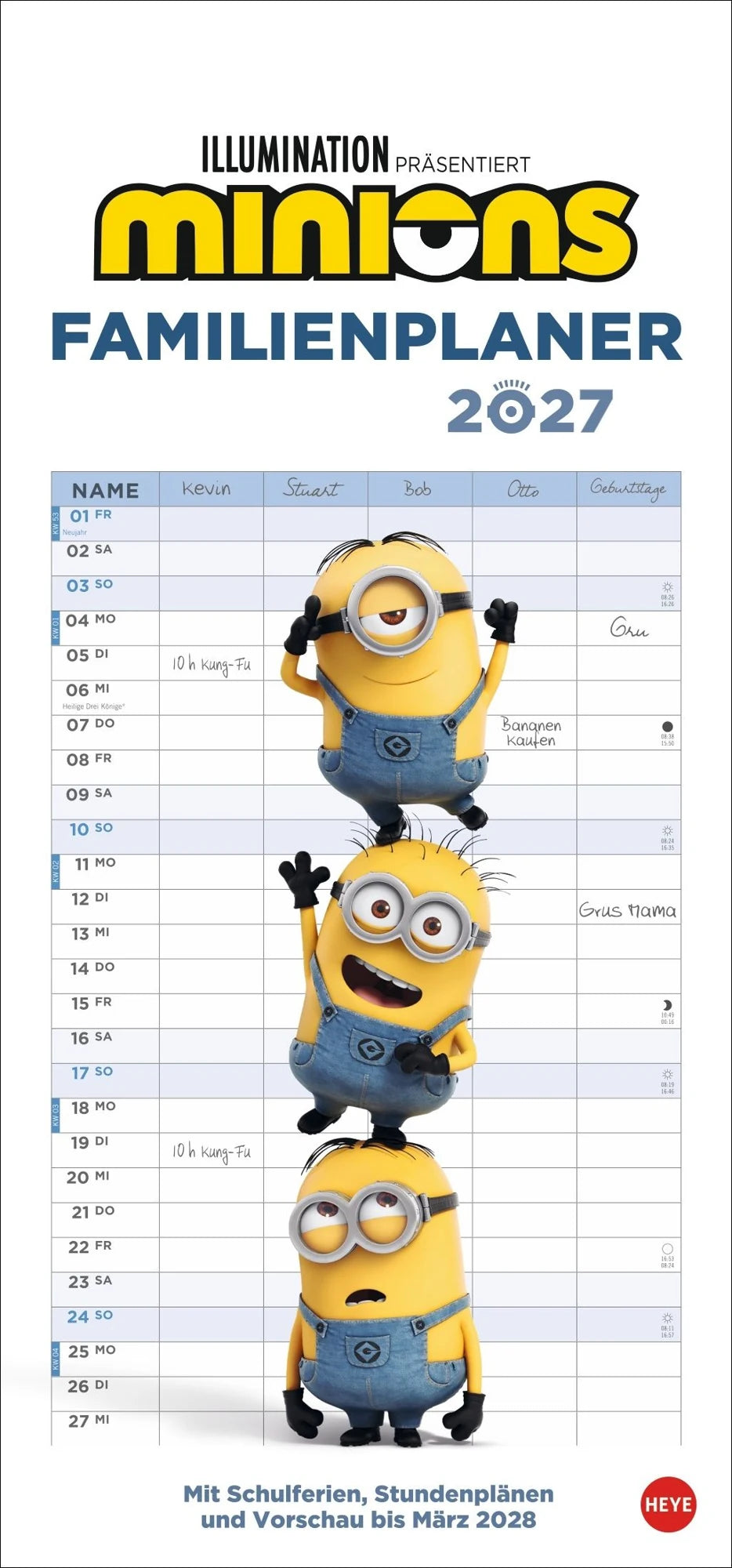 Familienplaner: Minions Familienplaner 2027