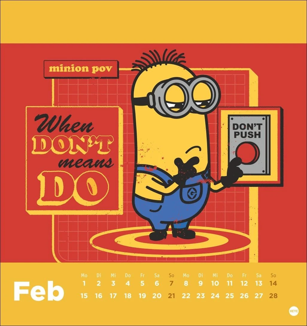 Minions Postkartenkalender 2027 – Ansicht