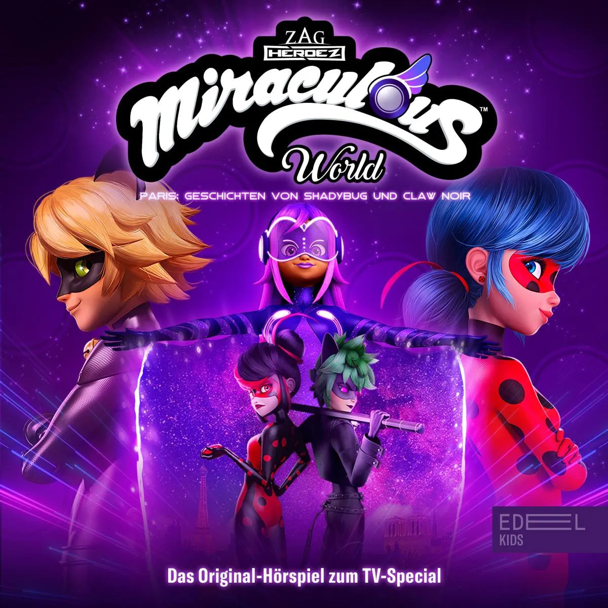 Cover: Miraculous World - Paris: Geschichten von Shadybug und Claw Noir (Hörbuch Download) von Burkhard Hofmann