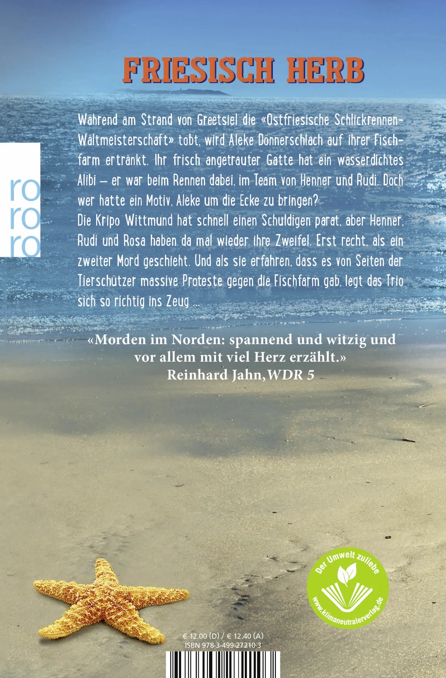 Buchrückseite von 'Miss Wattenmeer singt nicht mehr' mit Klappentext - Taschenbuch